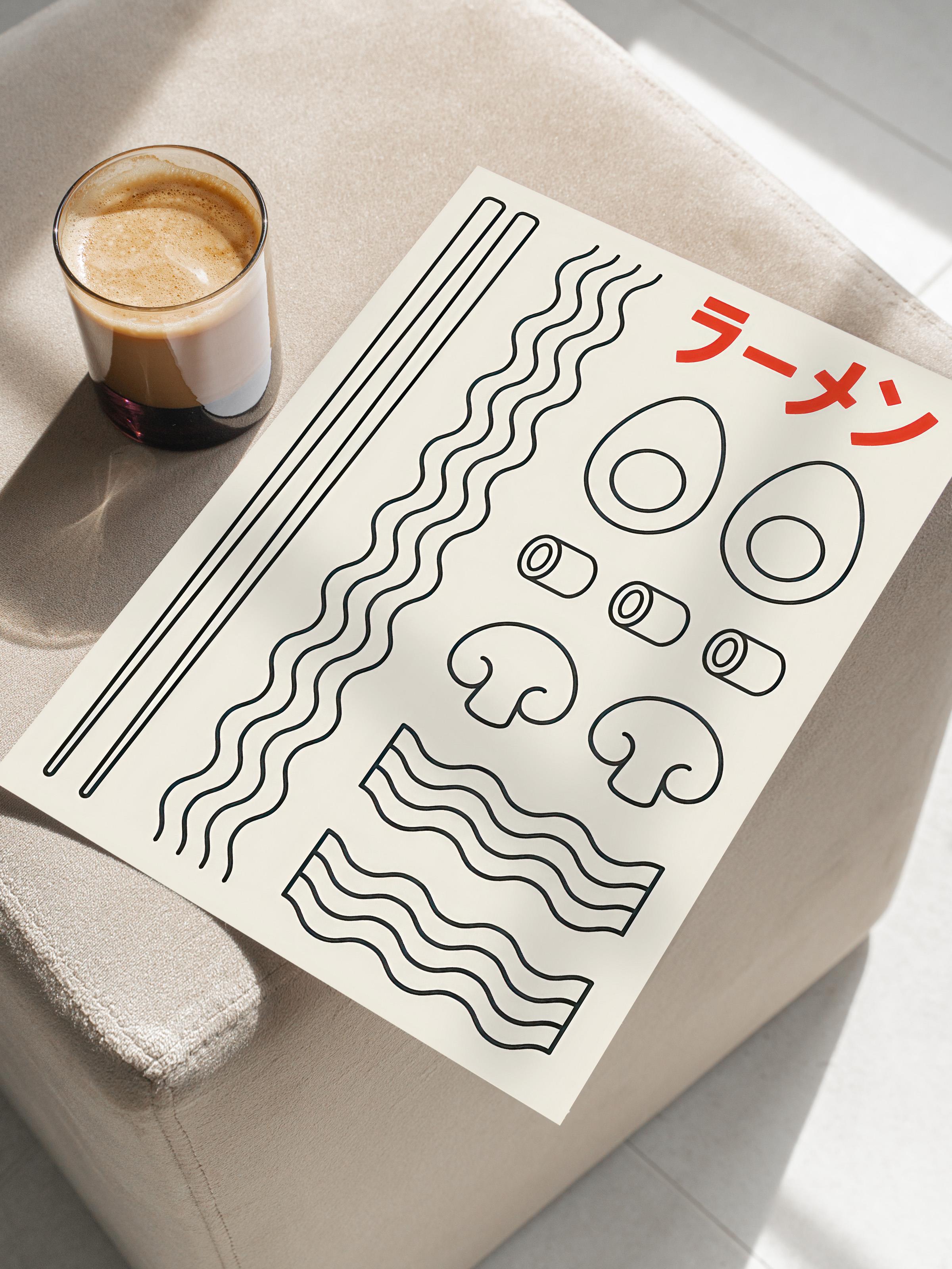 Ramen No2 Poster, Çerçevesiz Duvar Posteri, Dikey Duvar Tablosu Comfort Serisi NO:108555