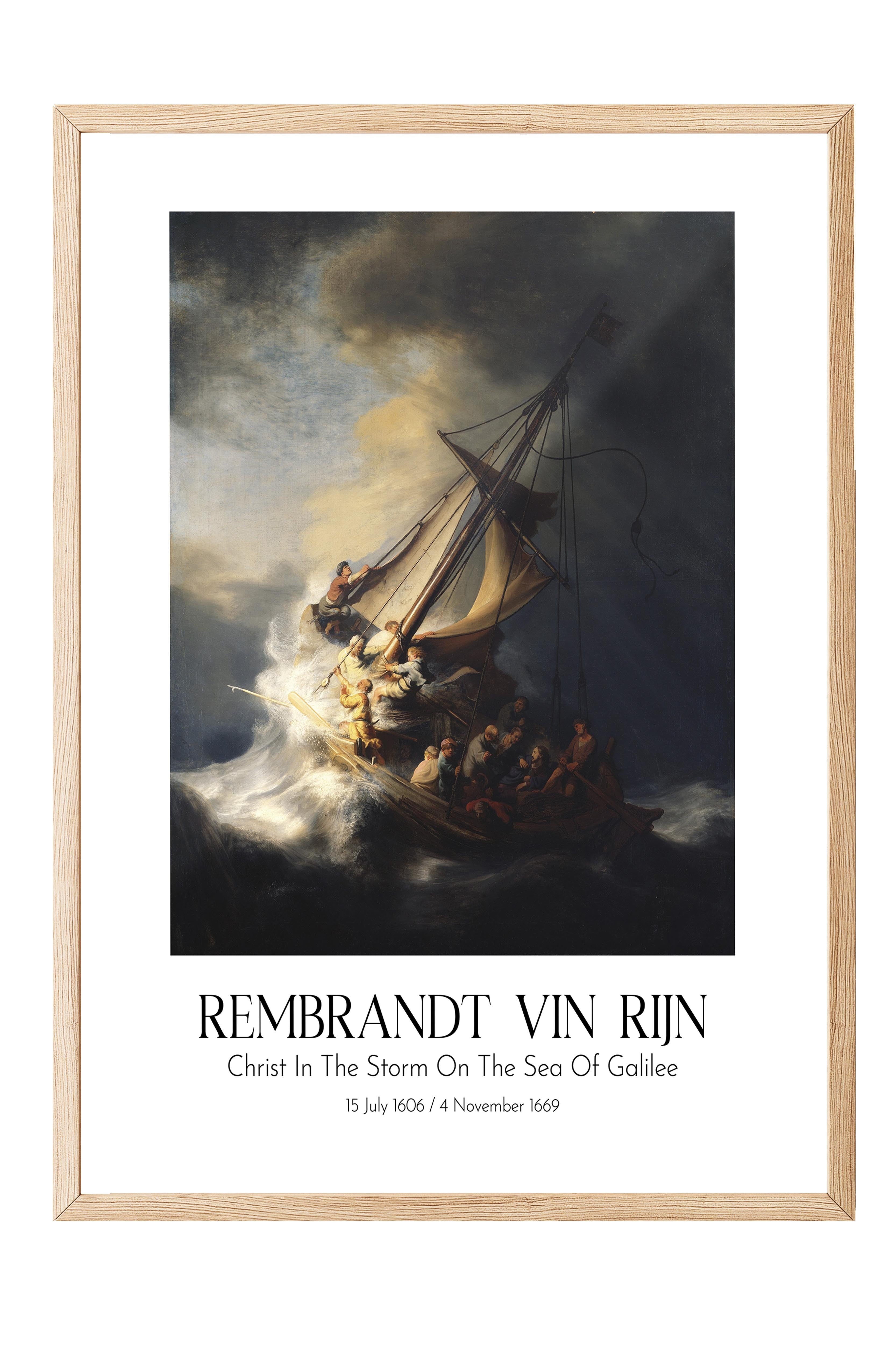Rembrandt Vin Rijn, Ahşap Çerçeveli Tablo, Sanat Serisi NO:112387