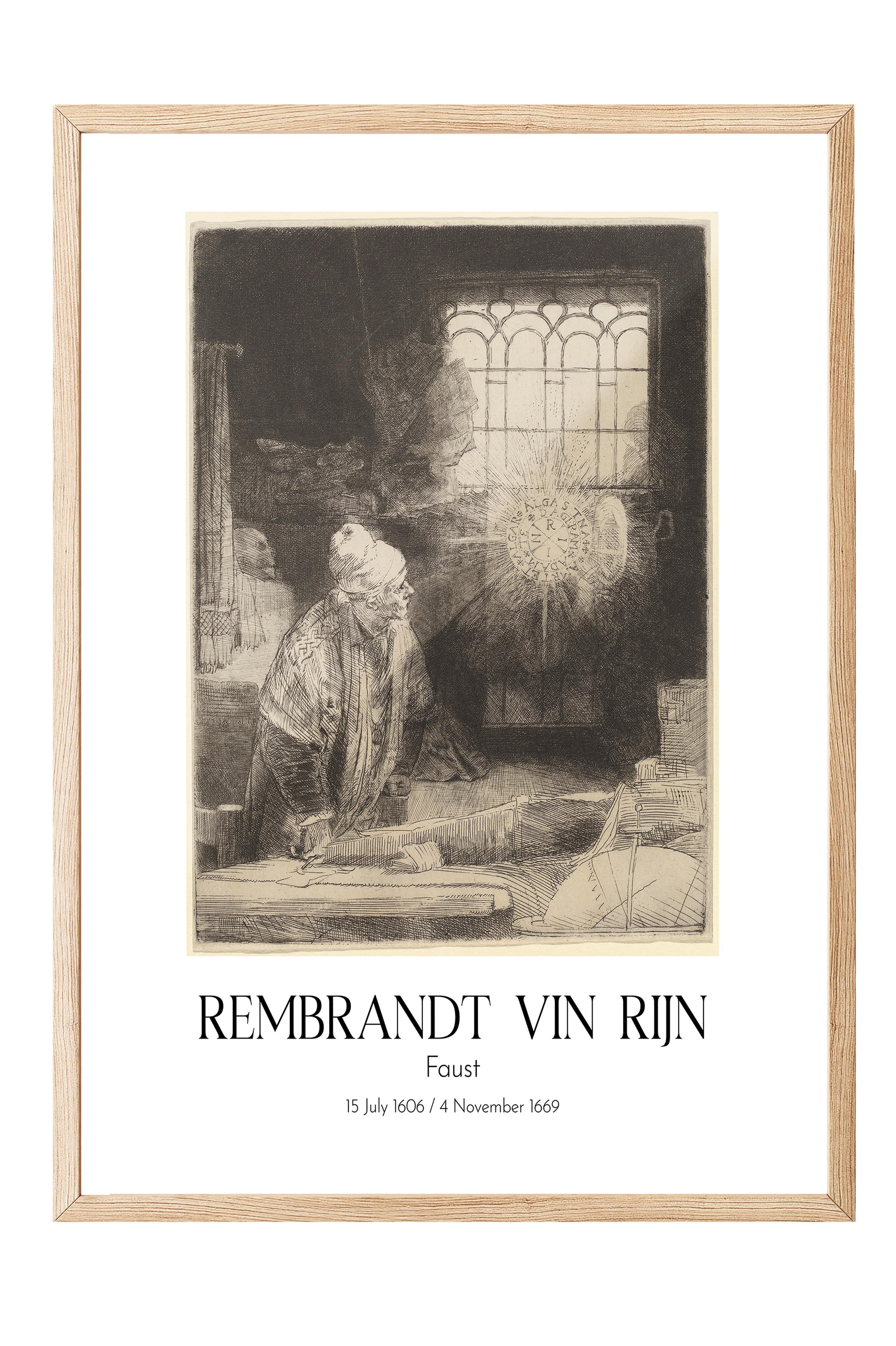 Rembrandt Vin Rijn - Faust, Ahşap Çerçeveli Tablo, Sanat Serisi NO:112389