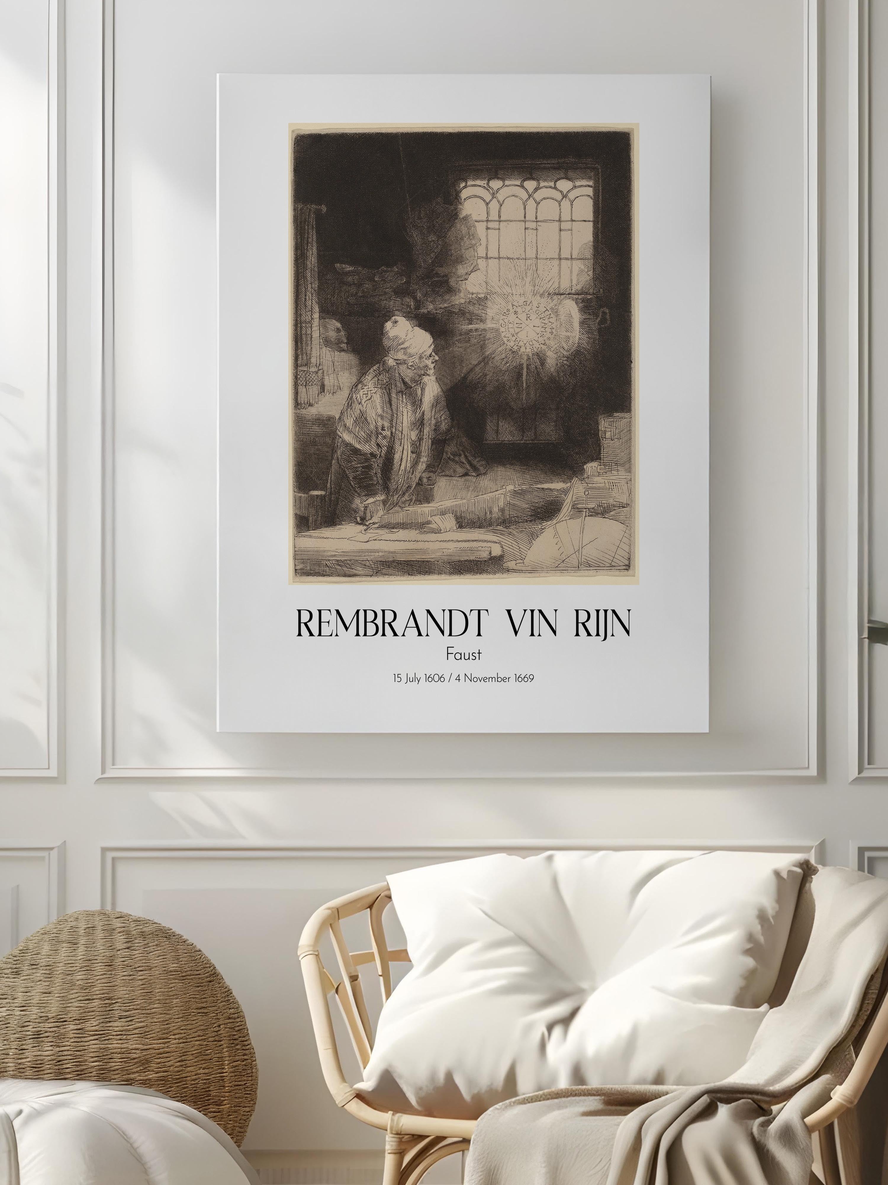 Rembrandt Vin Rijn - Faust, Kanvas Tablo, Sanat Serisi NO:112389