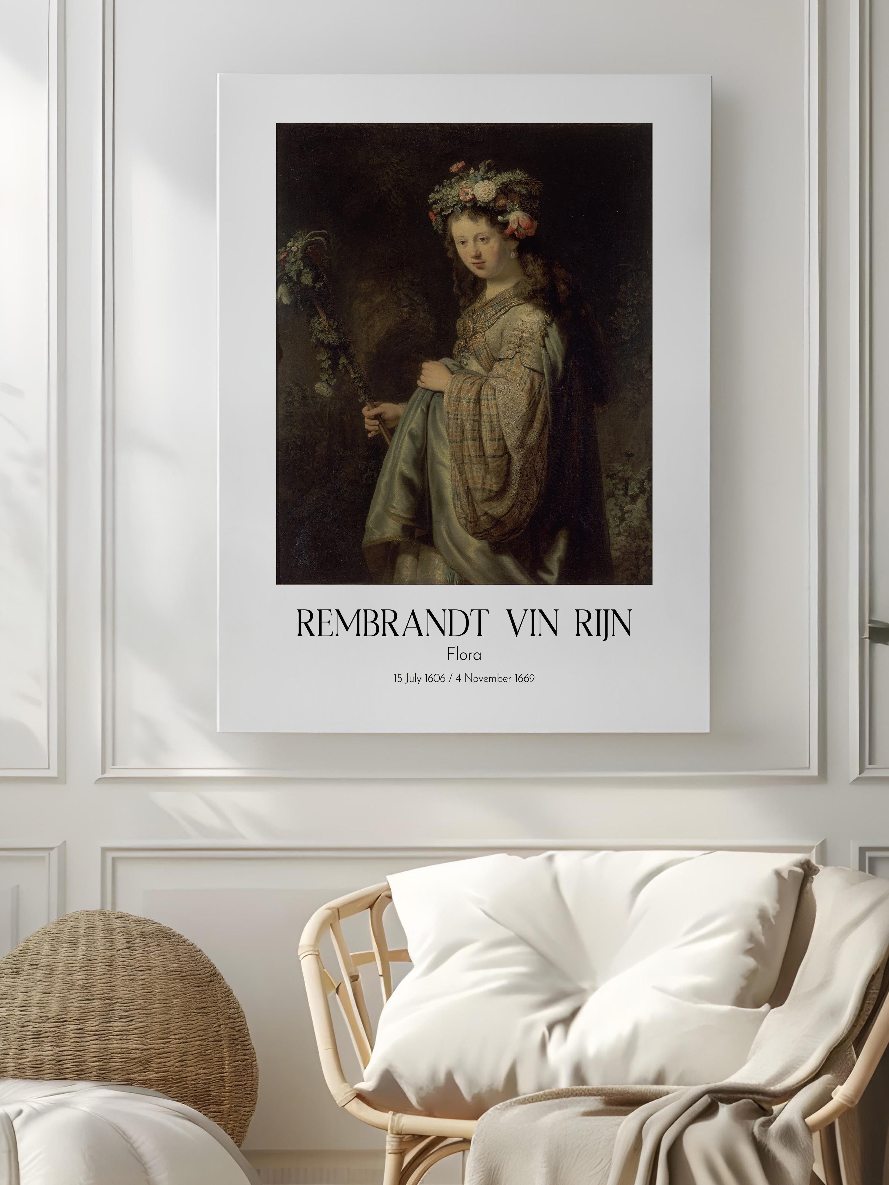Rembrandt Vin Rijn - Flora, Kanvas Tablo, Sanat Serisi NO:112390