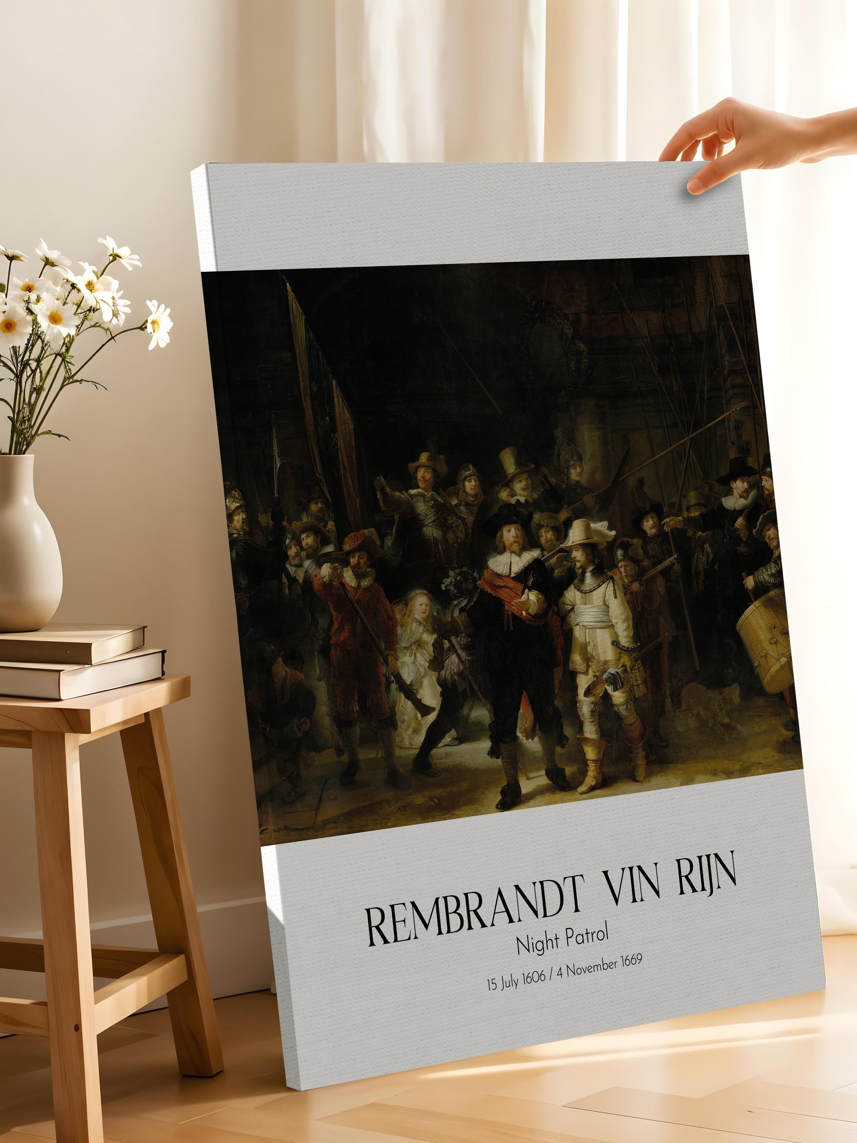 Rembrandt Vin Rijn - Gece Devriyesi, Kanvas Tablo, Sanat Serisi NO:112391