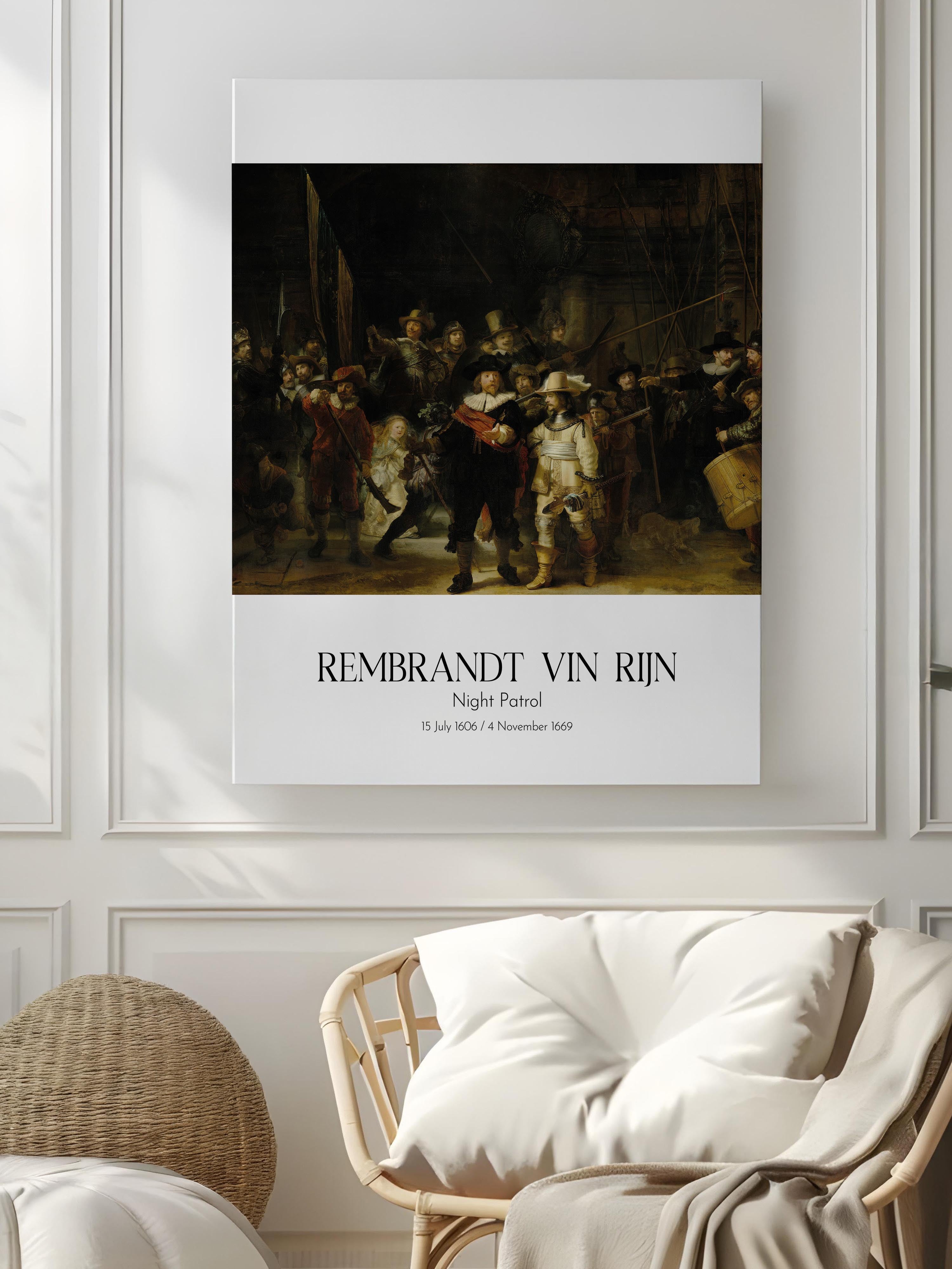 Rembrandt Vin Rijn - Gece Devriyesi, Kanvas Tablo, Sanat Serisi NO:112391