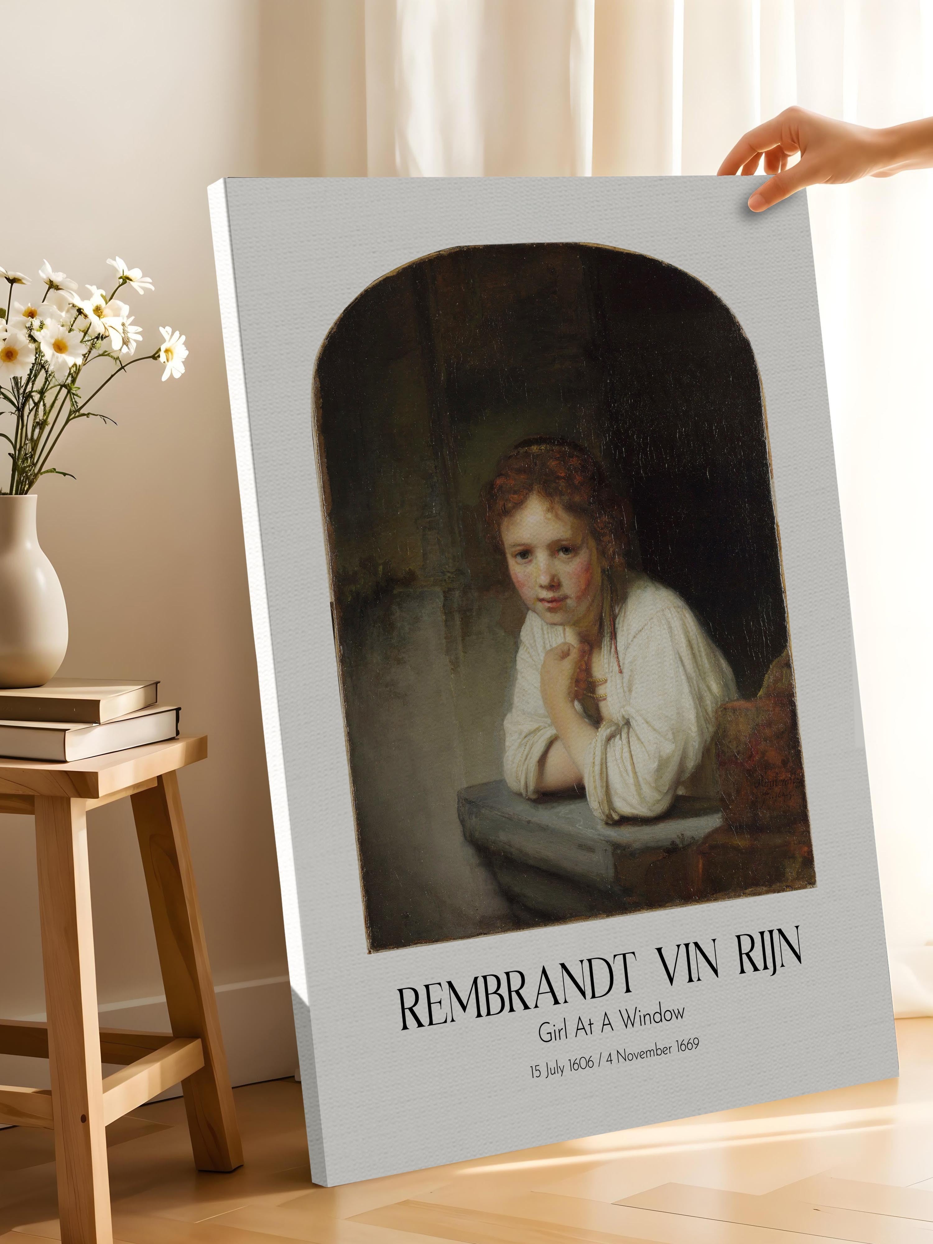 Rembrandt Vin Rijn - Girl At A Window, Kanvas Tablo, Sanat Serisi NO:112392
