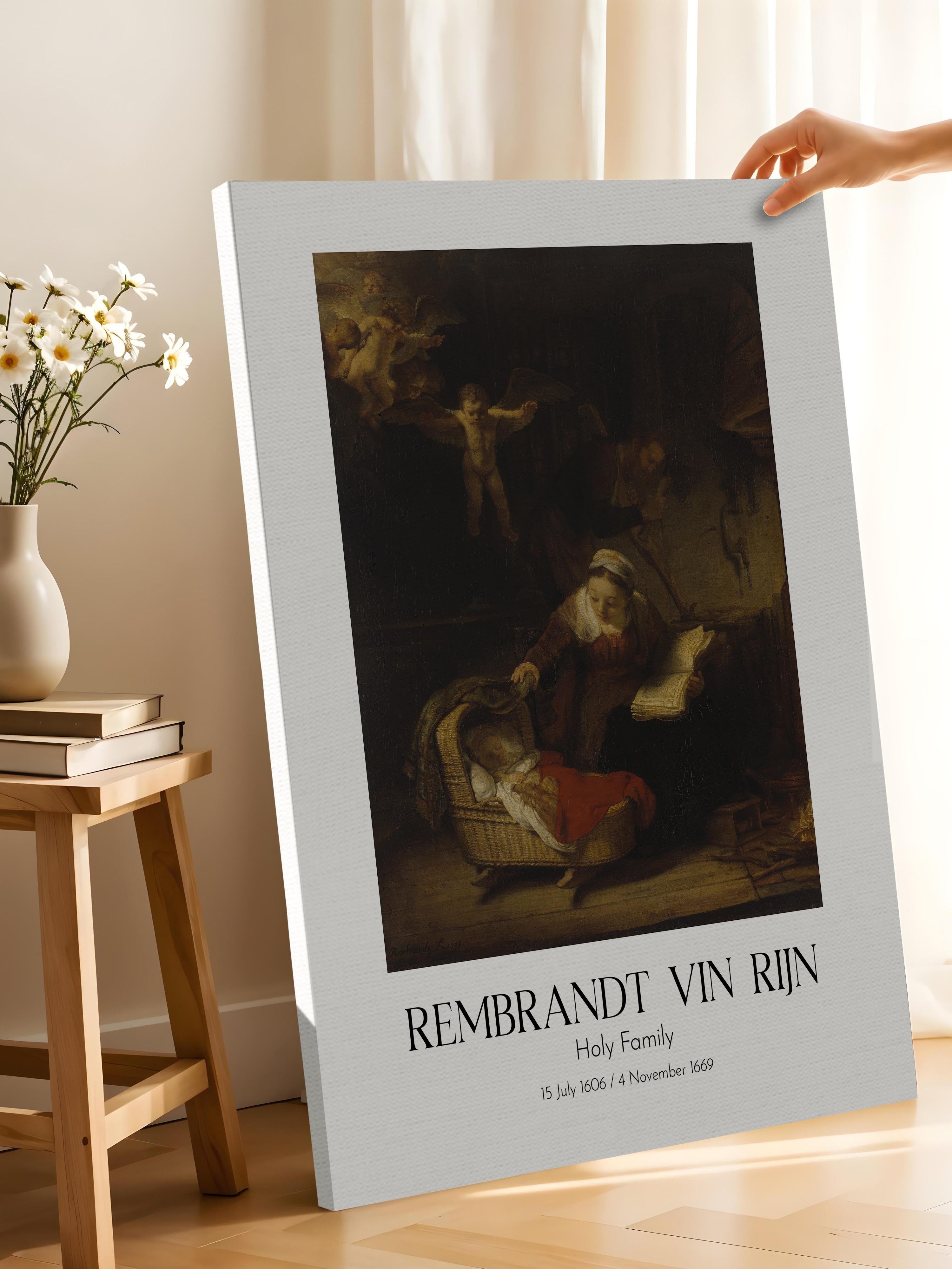 Rembrandt Vin Rijn - Holy Family, Kanvas Tablo, Sanat Serisi NO:112394