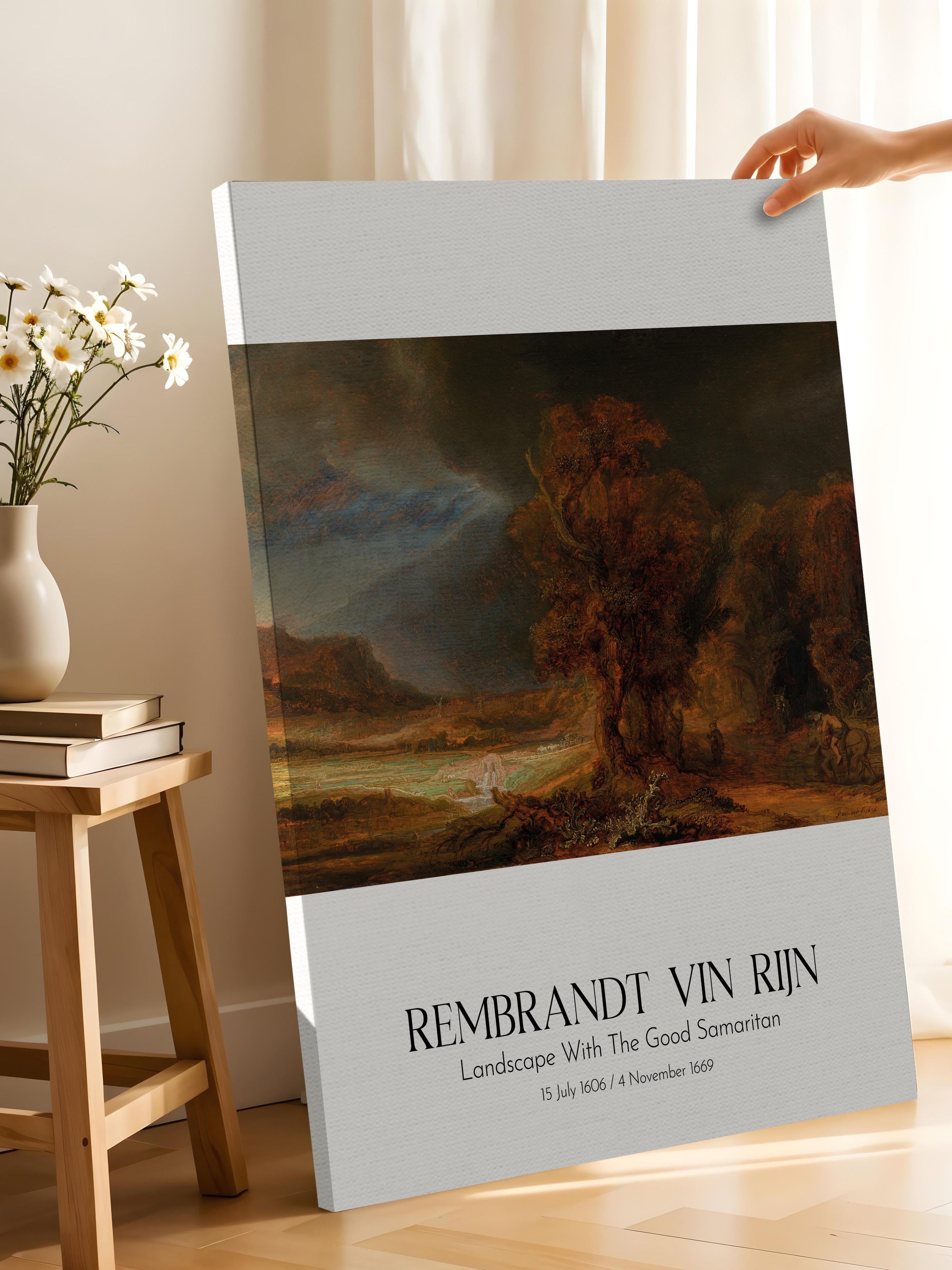 Rembrandt Vin Rijn - Landscape With The Good Samaritan, Kanvas Tablo, Sanat Serisi NO:112396