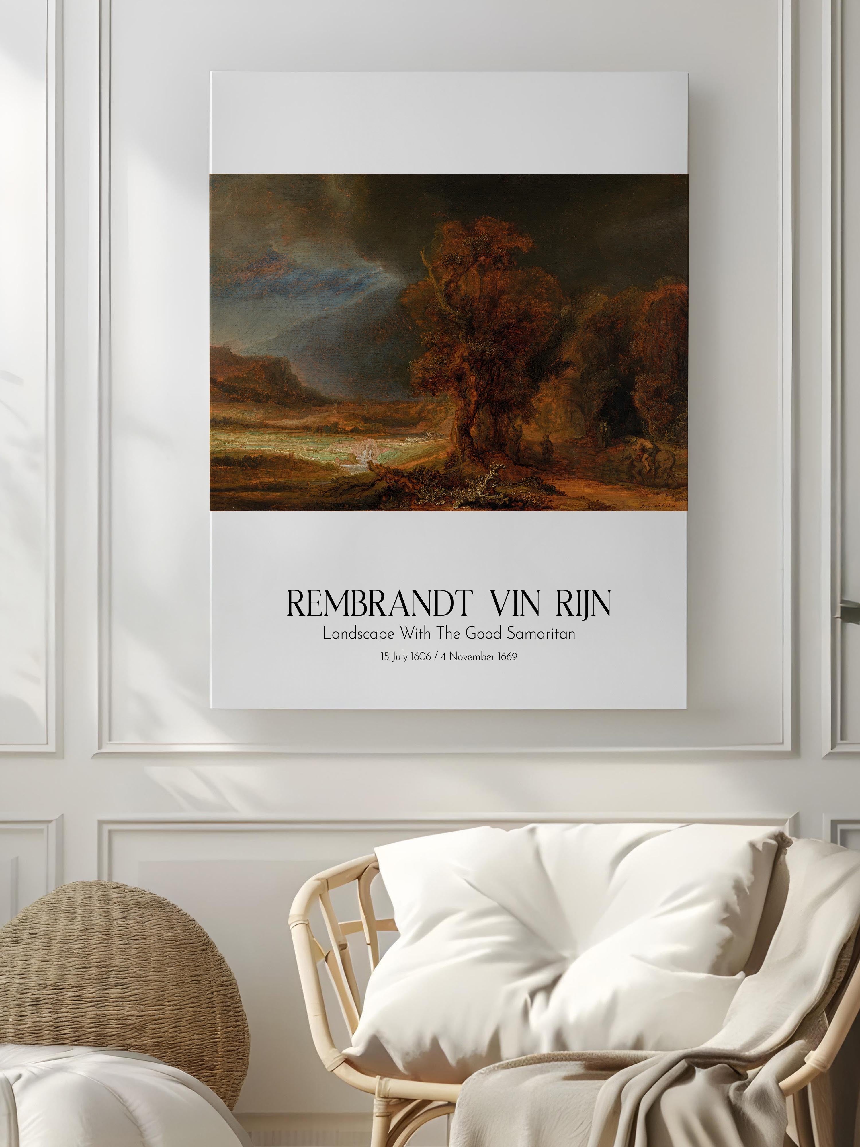 Rembrandt Vin Rijn - Landscape With The Good Samaritan, Kanvas Tablo, Sanat Serisi NO:112396