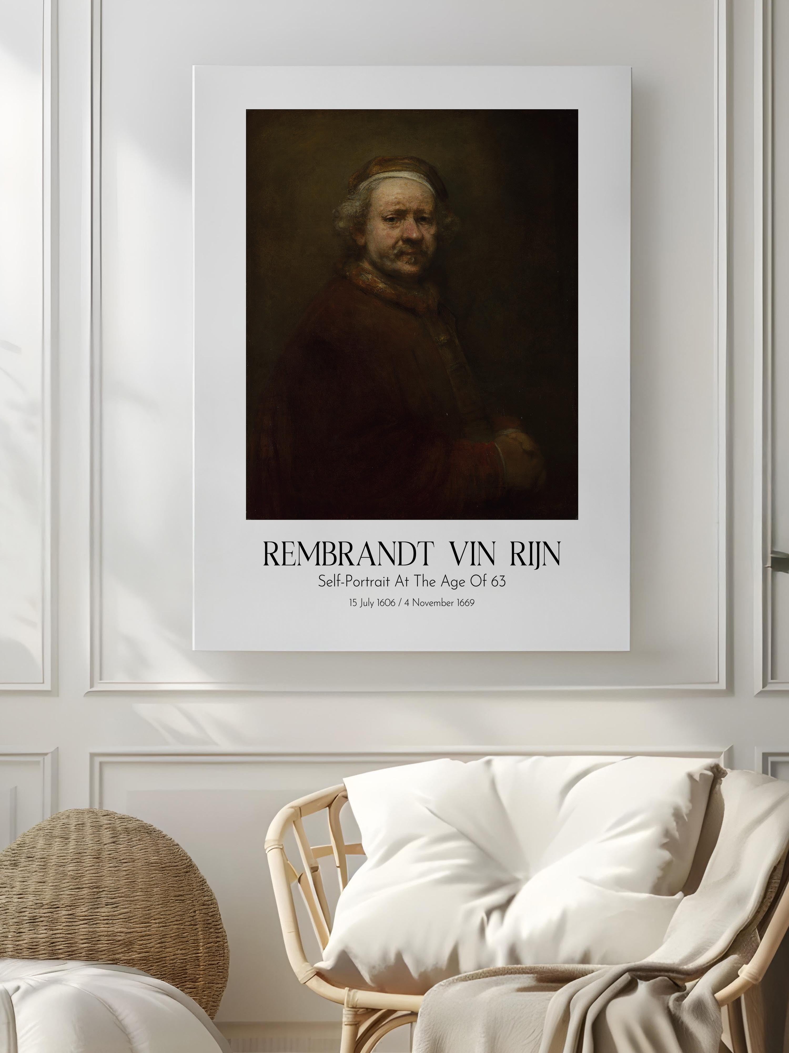 Rembrandt Vin Rijn - Self-Portrait At The Age Of 63, Kanvas Tablo, Sanat Serisi NO:112381