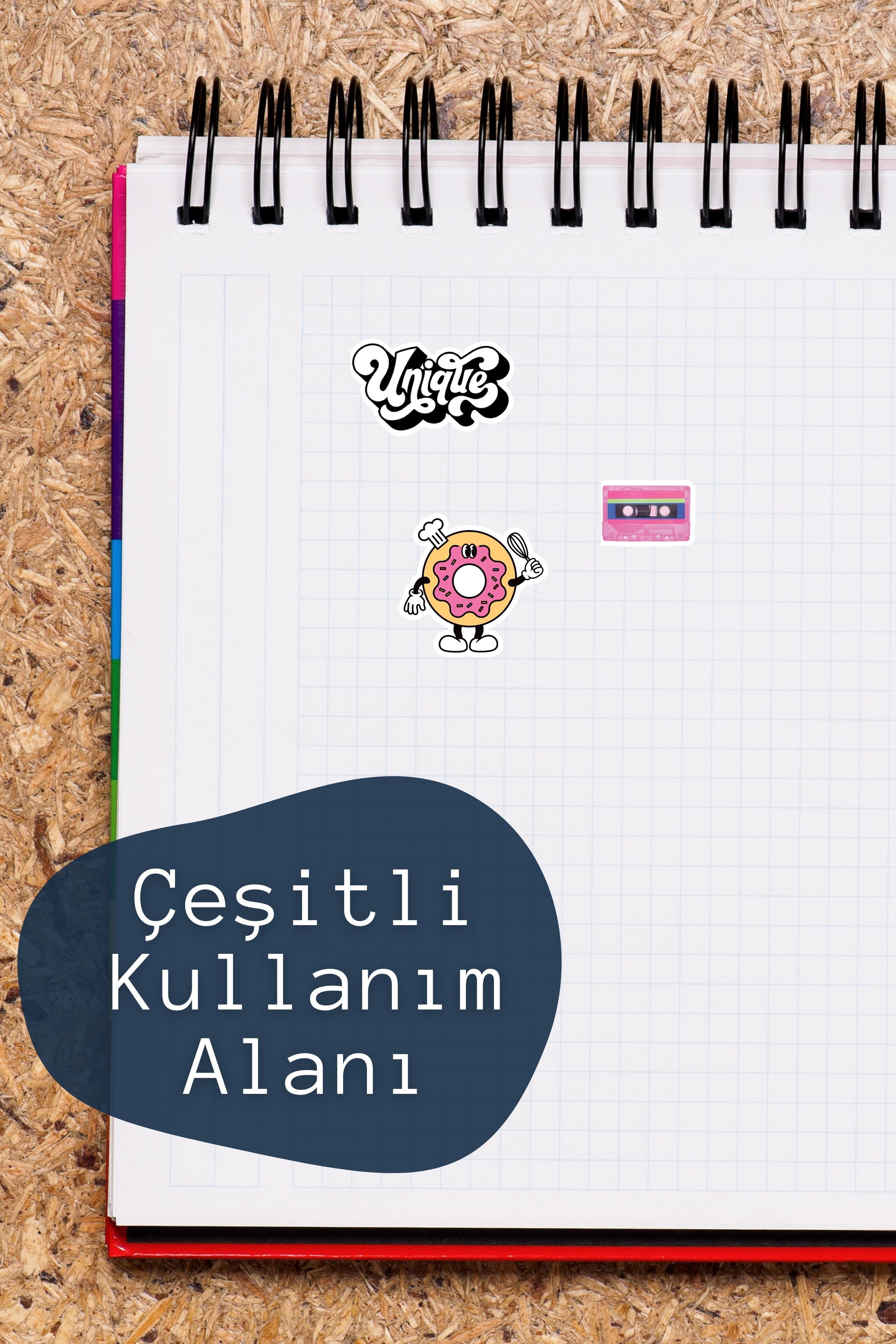 Rengarenk Etiket Seti, Büyük Boy, 17 Adet Su Geçirmez, Sticker Seti, Laptop, Telefon, Valiz Uyumlu