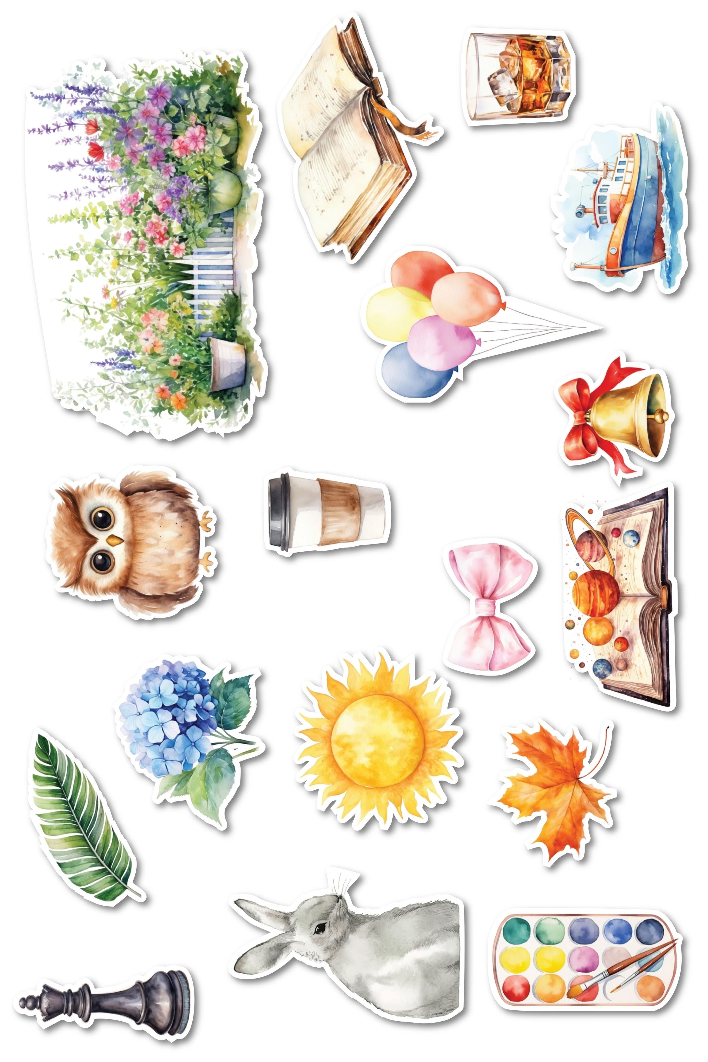 Rengarenk Etiket Seti, Büyük Boy, 17 Adet Su Geçirmez, Sticker Seti, Laptop, Telefon, Valiz Uyumlu