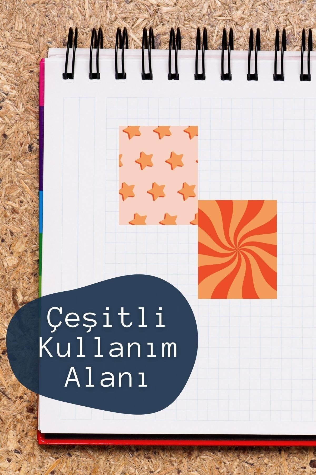 Rengarenk Sticker Seti - 12 Adet Etiket Seti- Telefon, Tablet, Defter Laptop Uyumlu Etiket