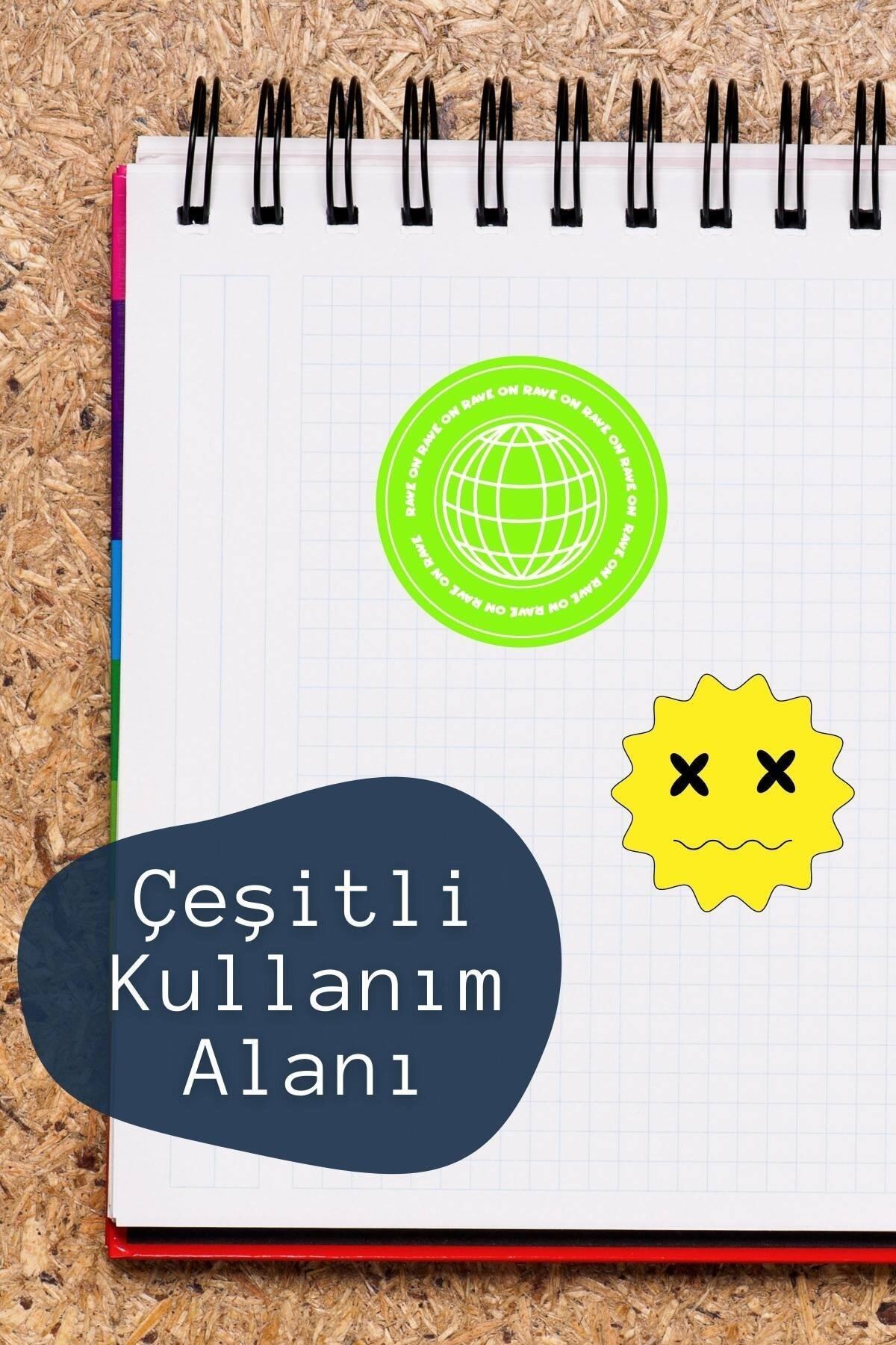 Rengarenk Sticker Seti - Etiket Seti- Telefon, Tablet, Defter Laptop Uyumlu Etiket