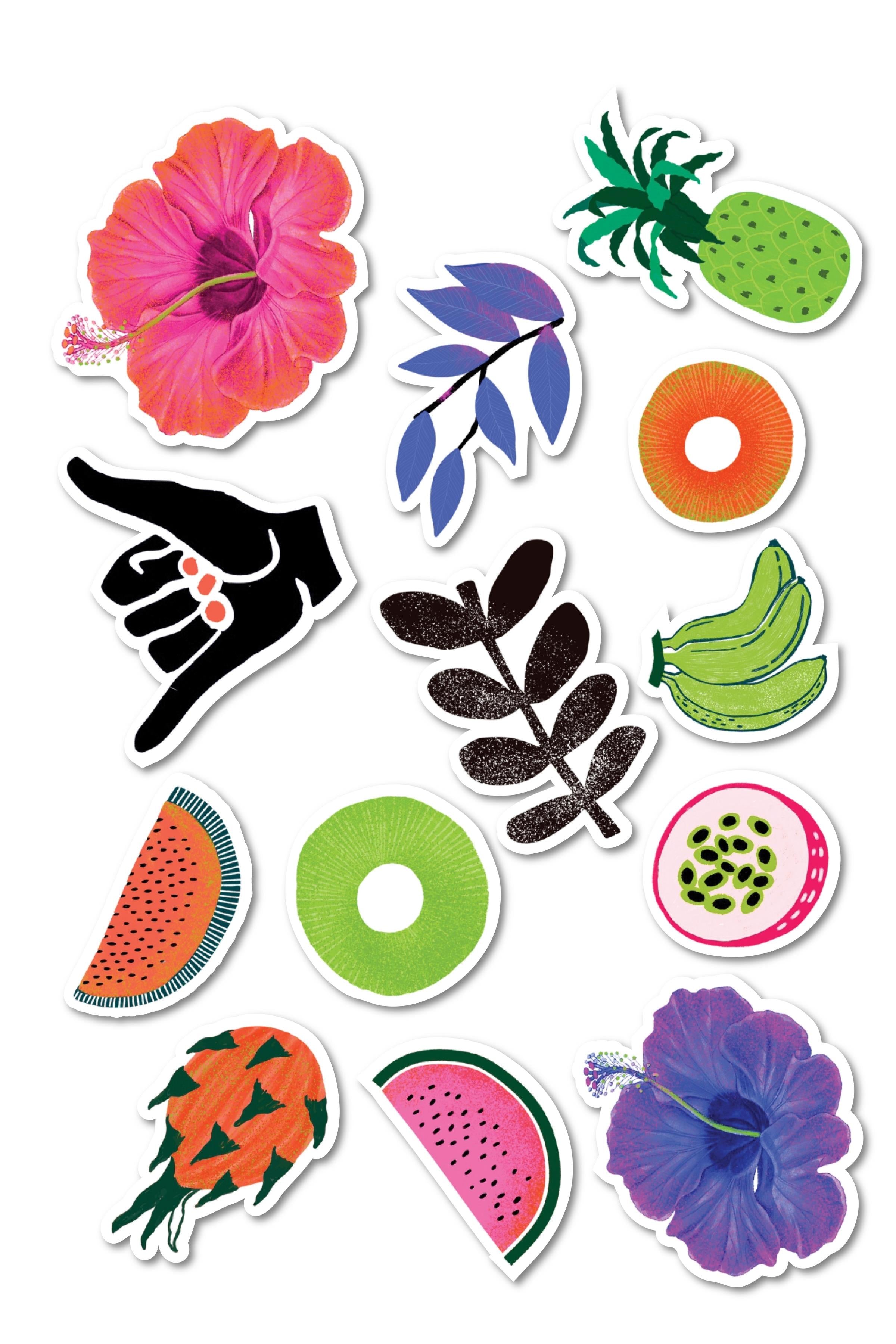 Renkli Botanik Etiket Seti, Büyük Boy, 13 Adet Su Geçirmez, Vintage Sticker, Laptop, Telefon, Valiz Uyumlu