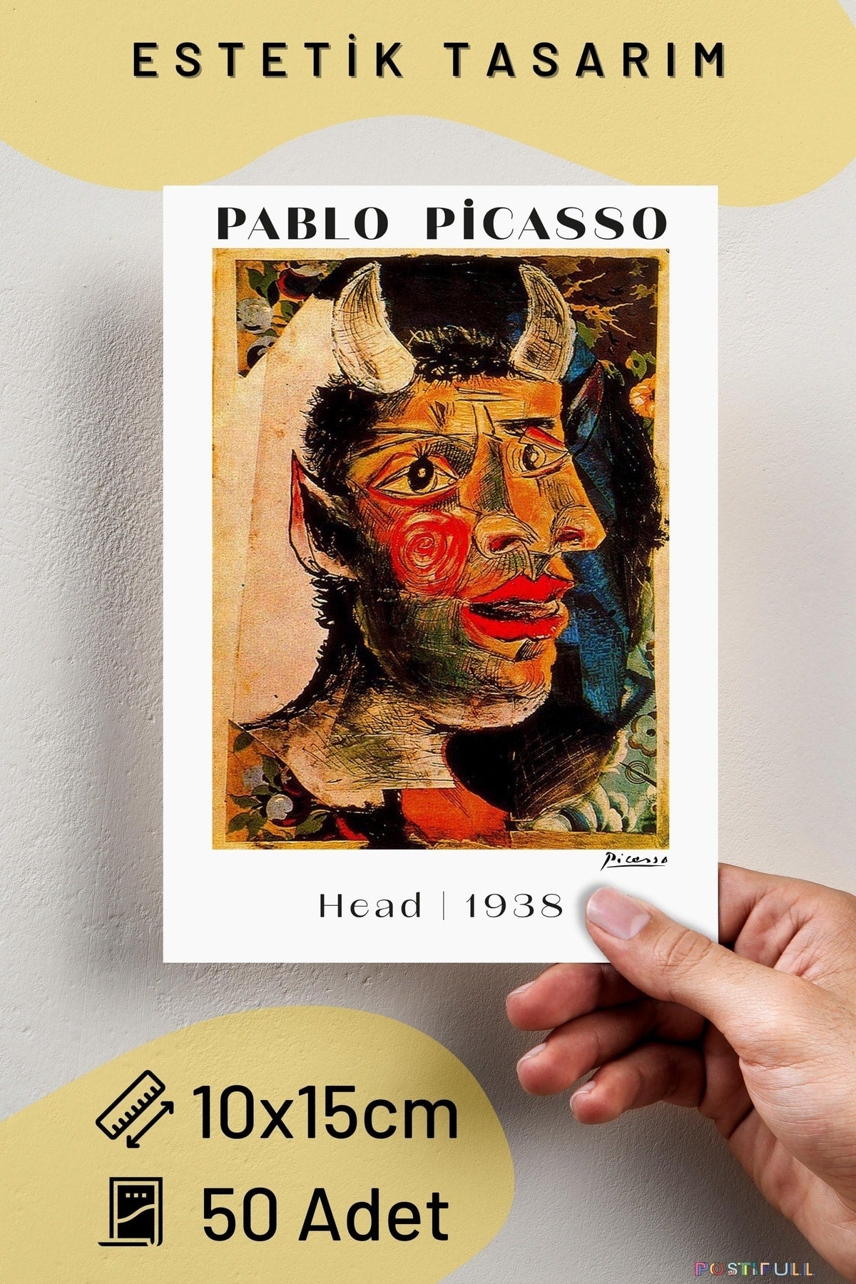 Ressamlar Kolaj Seti, Sanatsal Poster Kartları, Bant Hediyeli - 50 Adet 10*15cm Duvar Posterleri