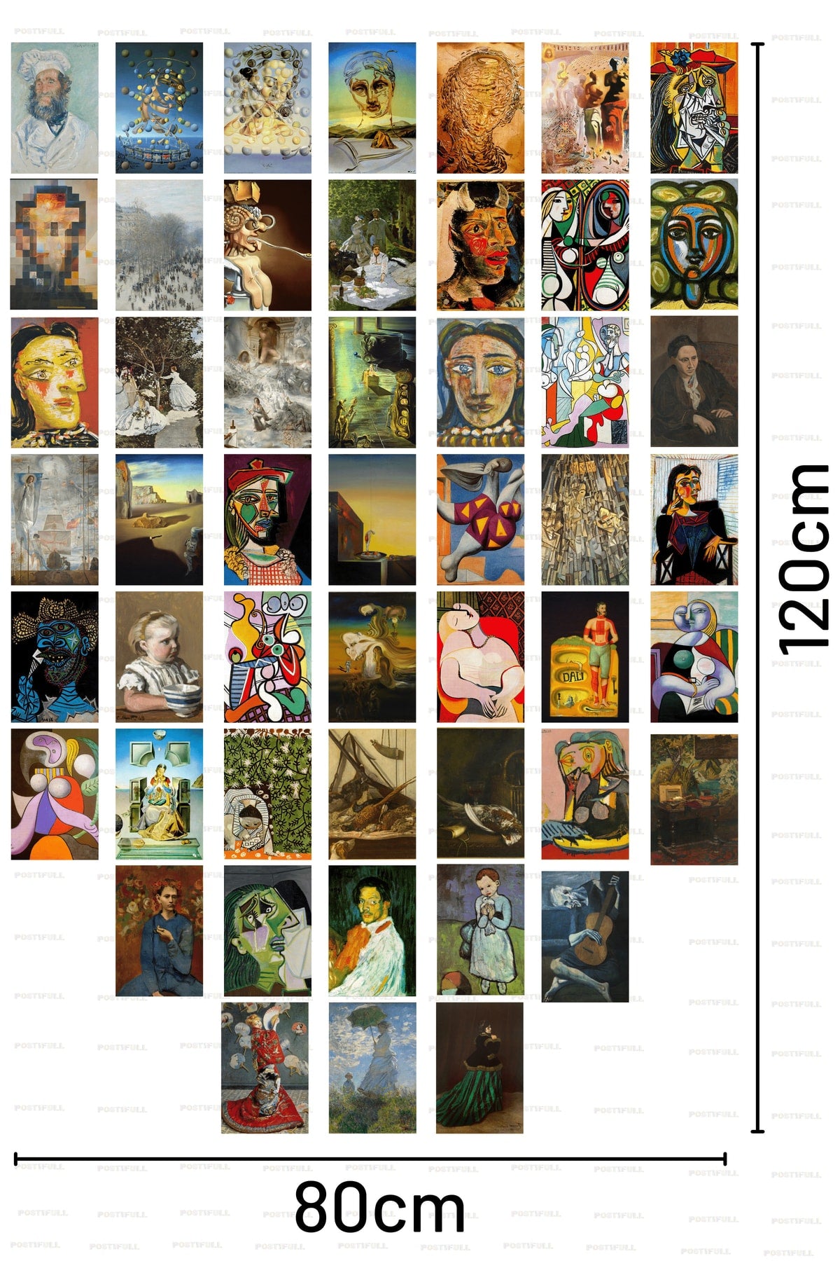 Ressamlar Poster Kolaj Seti, Sanatsal Poster Kartları, Bant Hediyeli - 50 Adet 10*15cm Duvar Posteri