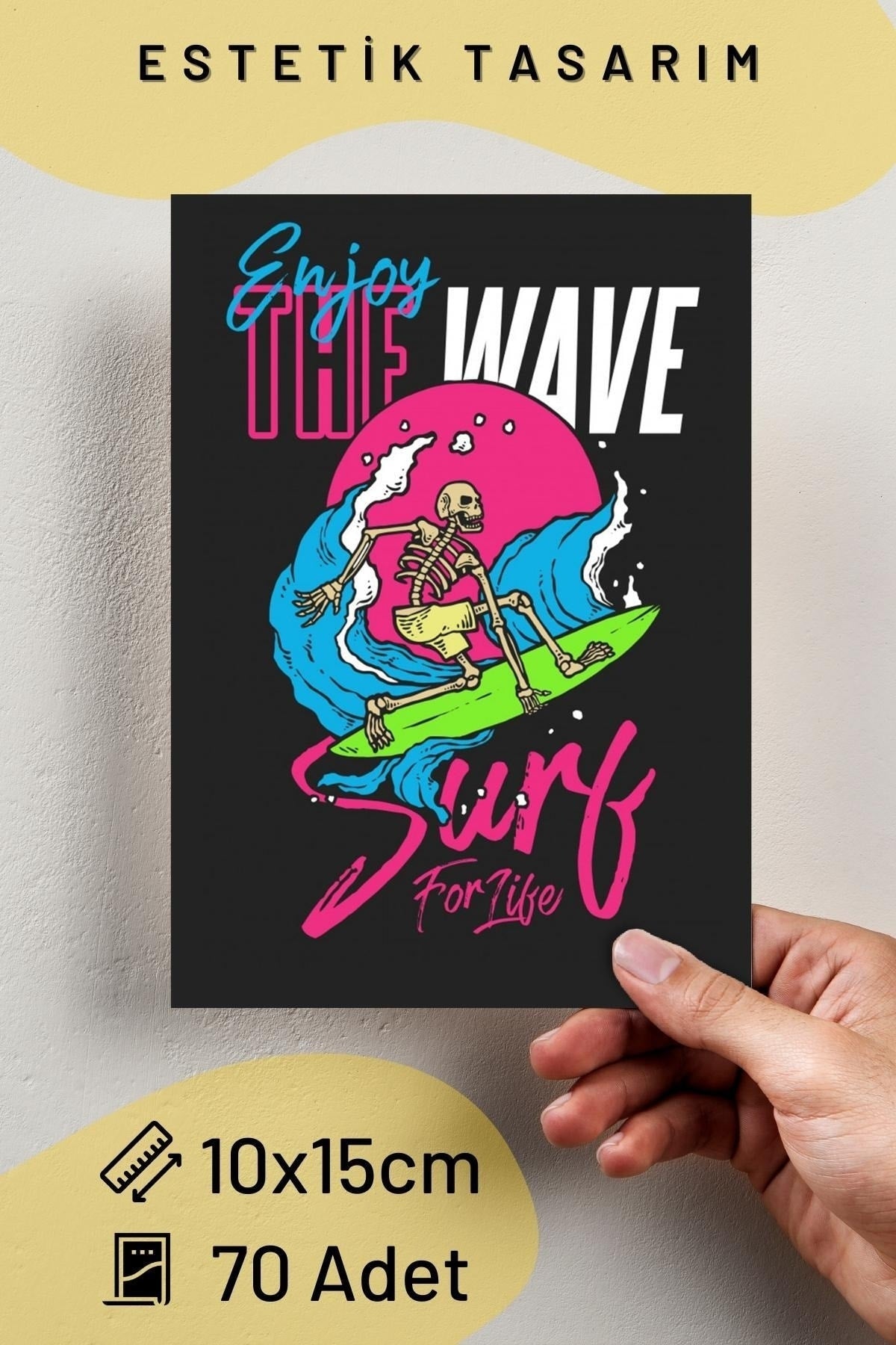 Retro Duvar Poster Seti - Arkası Yapışkanlı Kolaj Seti - 70 Adet - Vintage Poster Seti - 10cm*15cm