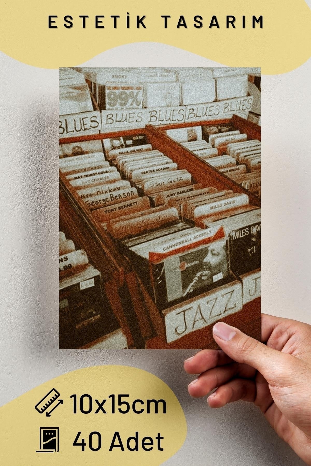 Retro Duvar Posteri Kolaj Seti - 40 Adet - Arkası Yapışkanlı Vintage Poster Seti - 10cm*15cm