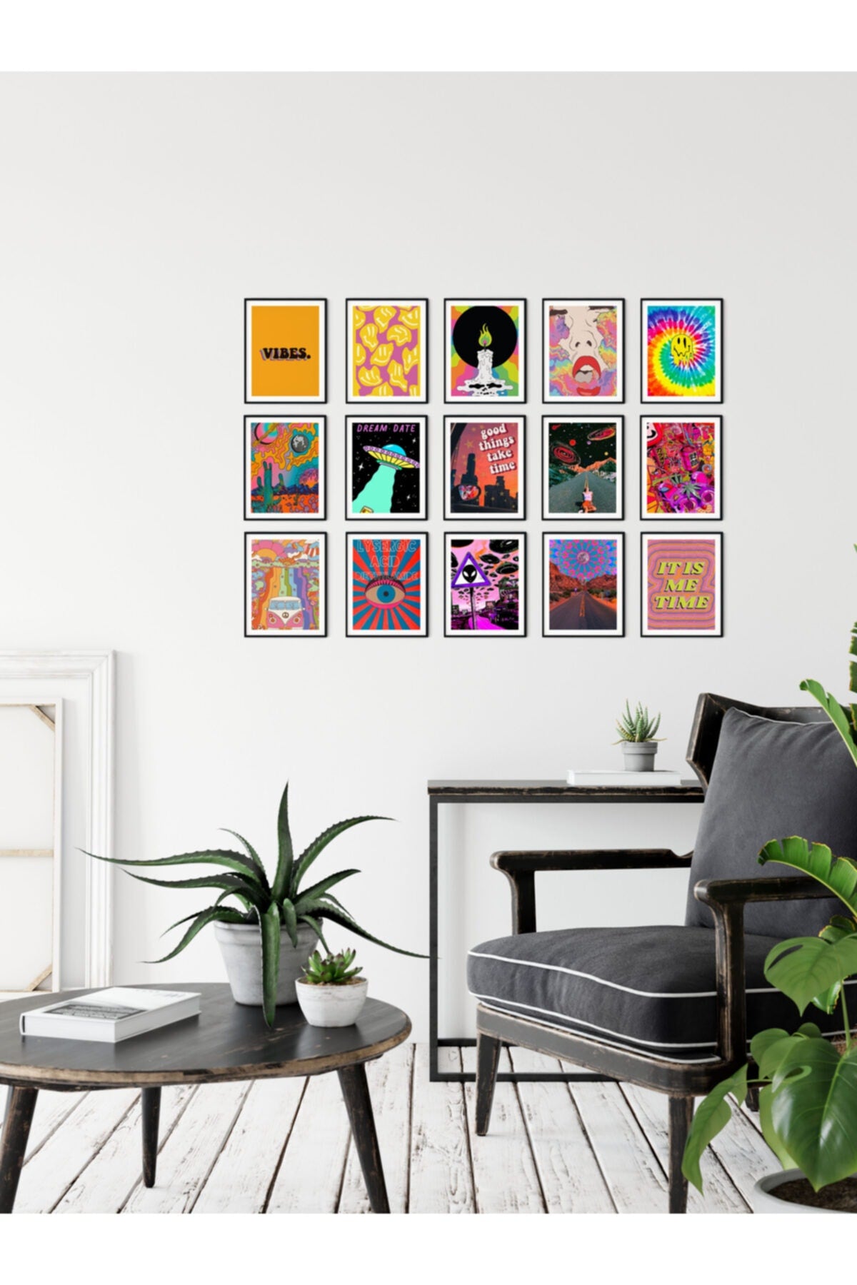 Retro Poster, Indie Kolaj Poster Seti, Dekoratif Poster Kolaj Seti, Çerçevesiz Hediyelik Poster