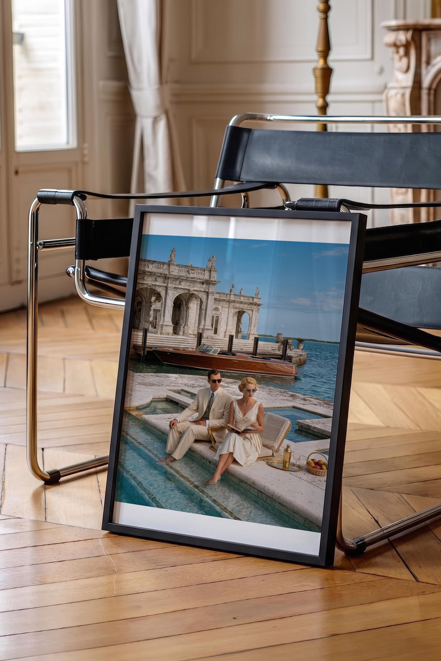 Retro Tatil Old Money Poster – Siyah Çerçeveli Tablo