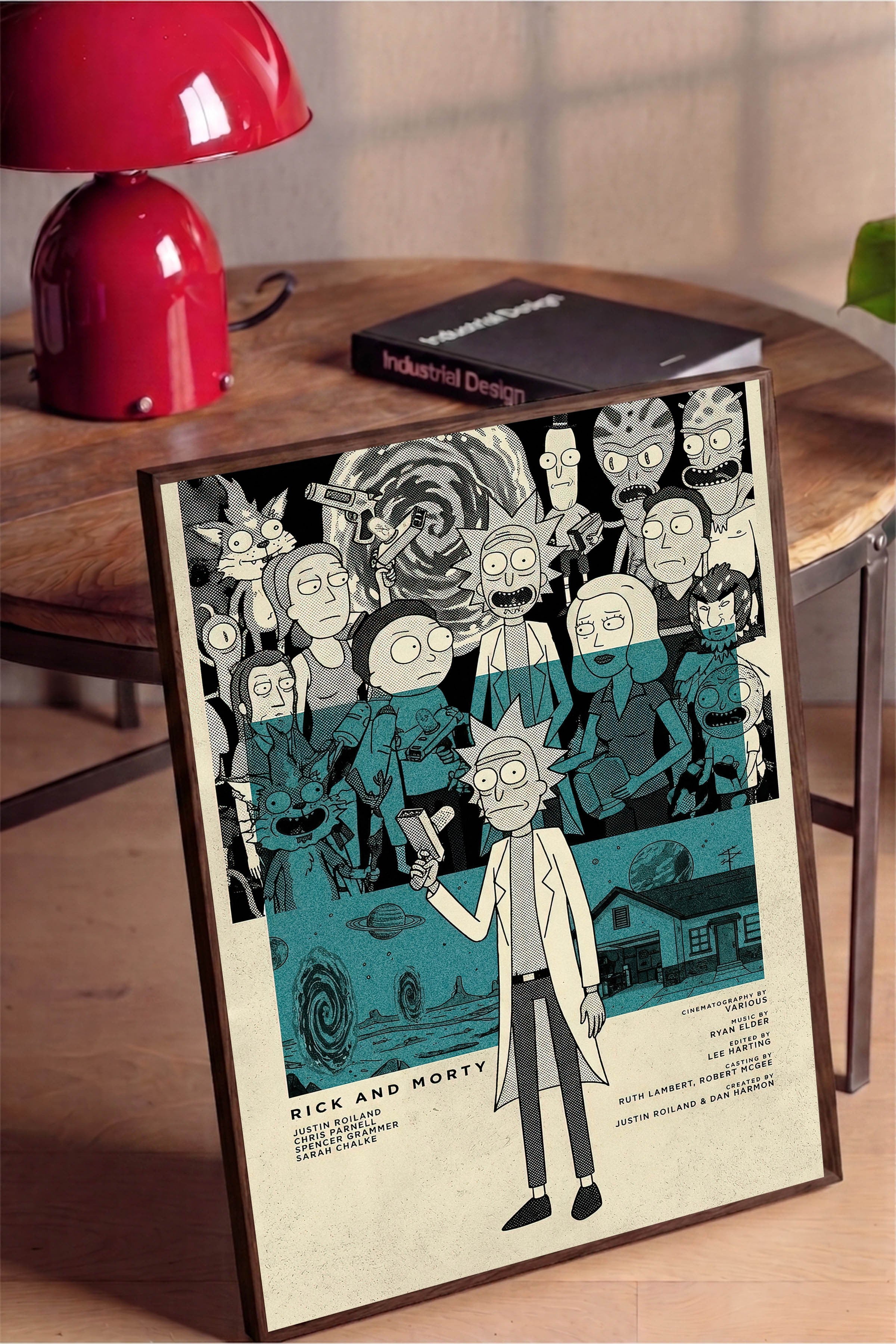 Rick and Morty Kahverengi Çerçeveli Poster, Sinema ve Dizi Tablo, Film Dizi Afişleri NO:112799