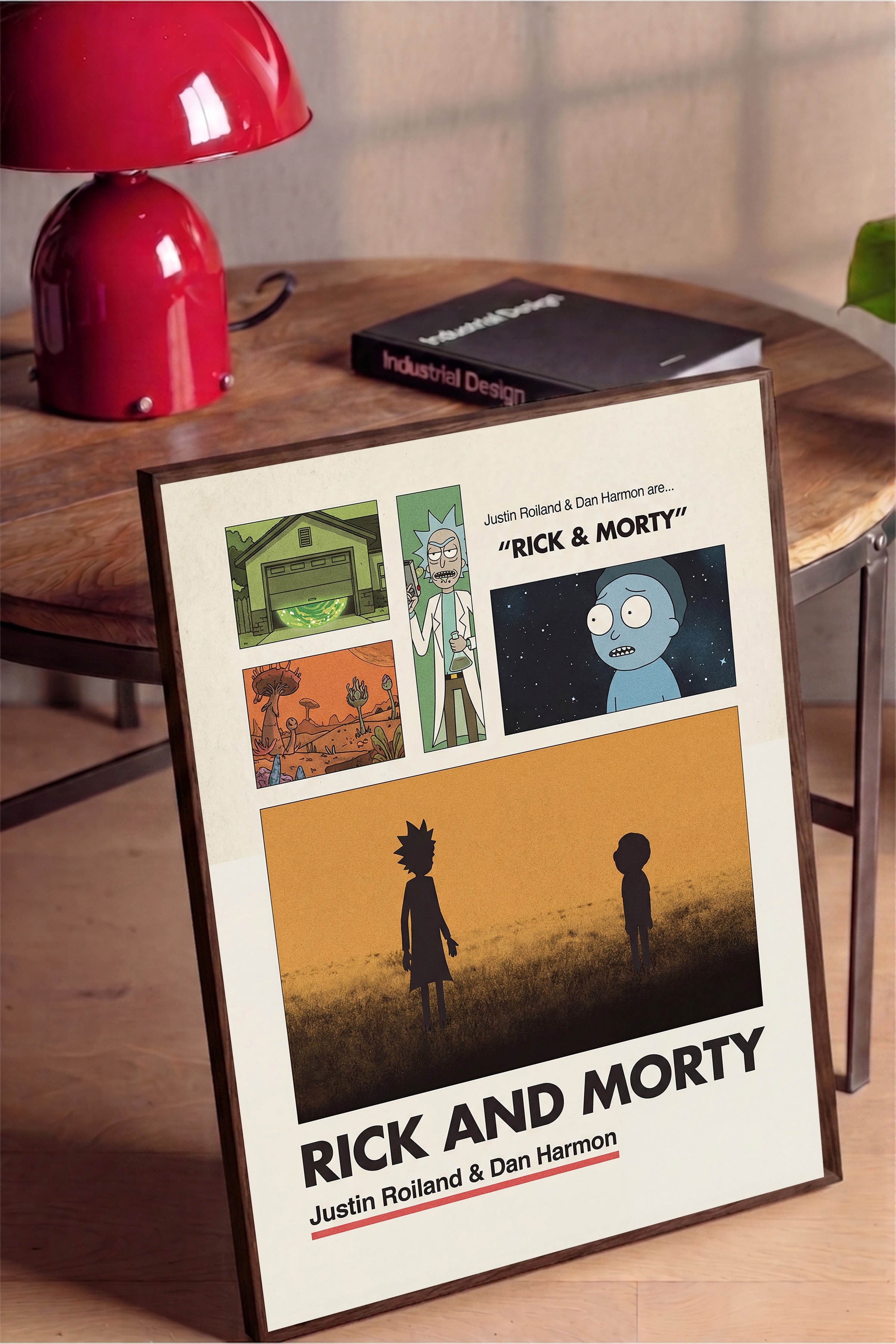 Rick and Morty Kahverengi Çerçeveli Poster, Sinema ve Dizi Tablo, Film Dizi Afişleri NO:112925