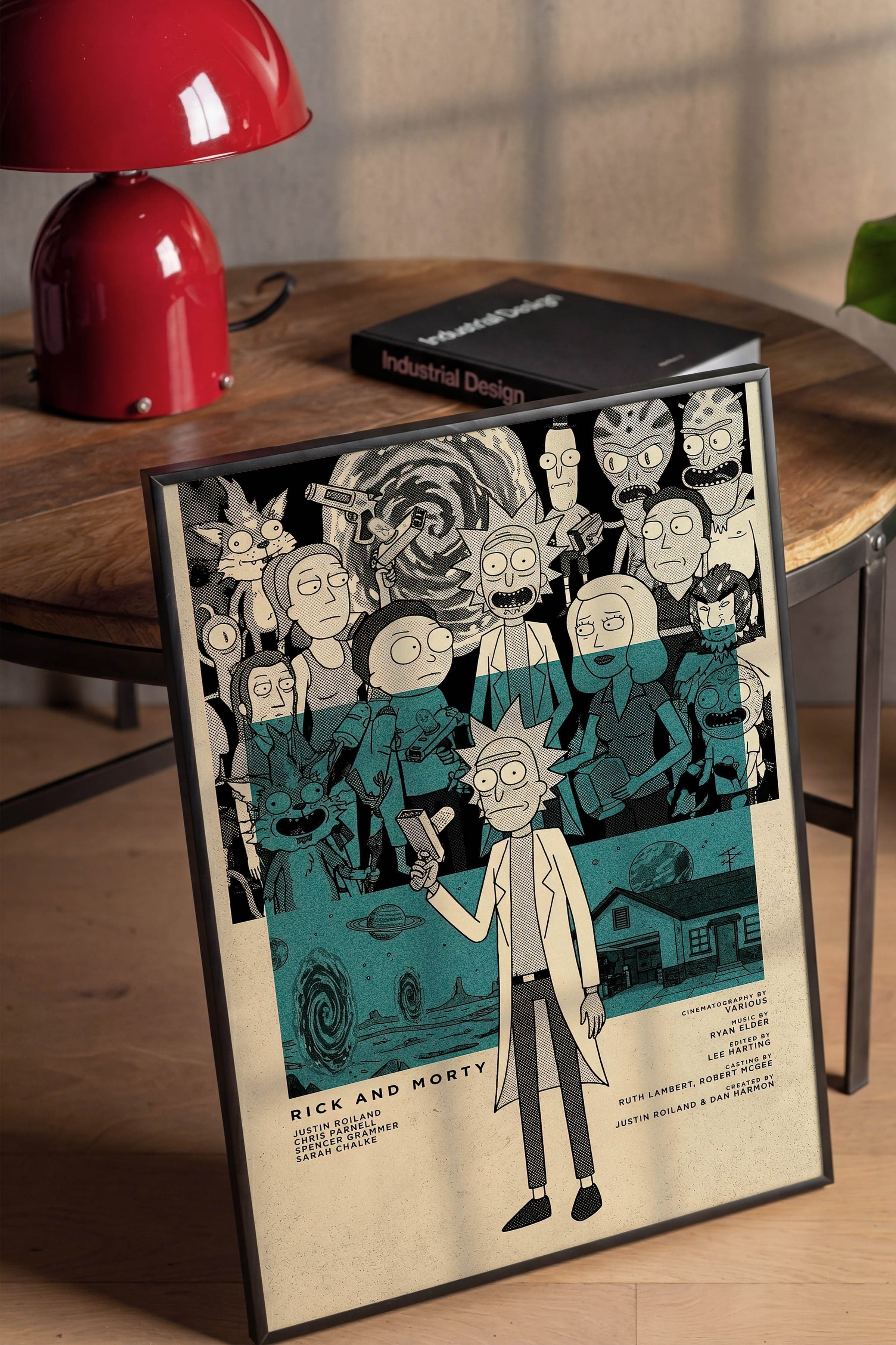 Rick and Morty Siyah Çerçeveli Poster, Sinema ve Dizi Tablo, Film Dizi Afişleri NO:112799