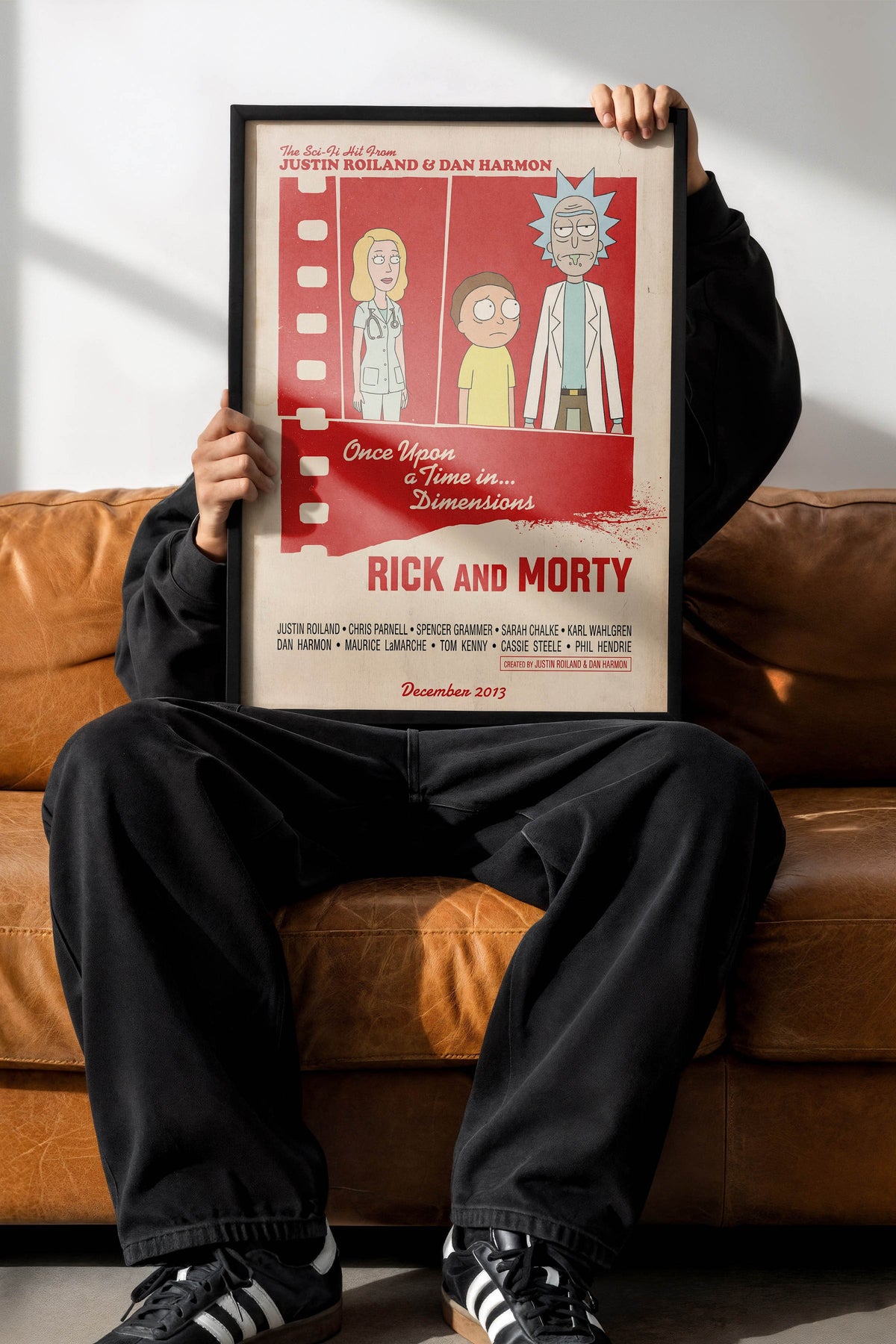 Rick and Morty Siyah Çerçeveli Poster, Sinema ve Dizi Tablo, Film Dizi Afişleri NO:112874
