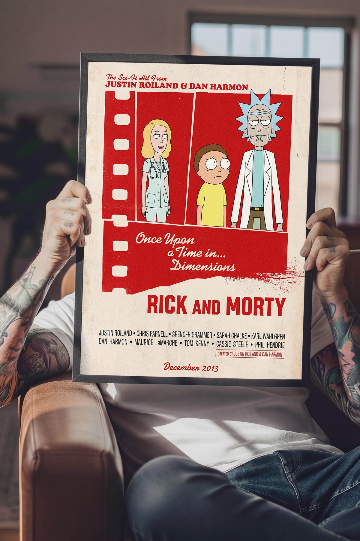Rick and Morty Siyah Çerçeveli Poster, Sinema ve Dizi Tablo, Film Dizi Afişleri NO:112874