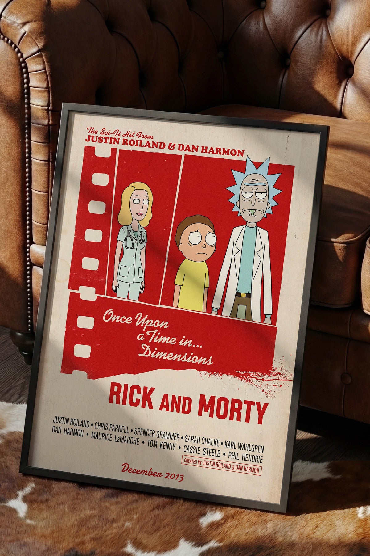 Rick and Morty Siyah Çerçeveli Poster, Sinema ve Dizi Tablo, Film Dizi Afişleri NO:112874