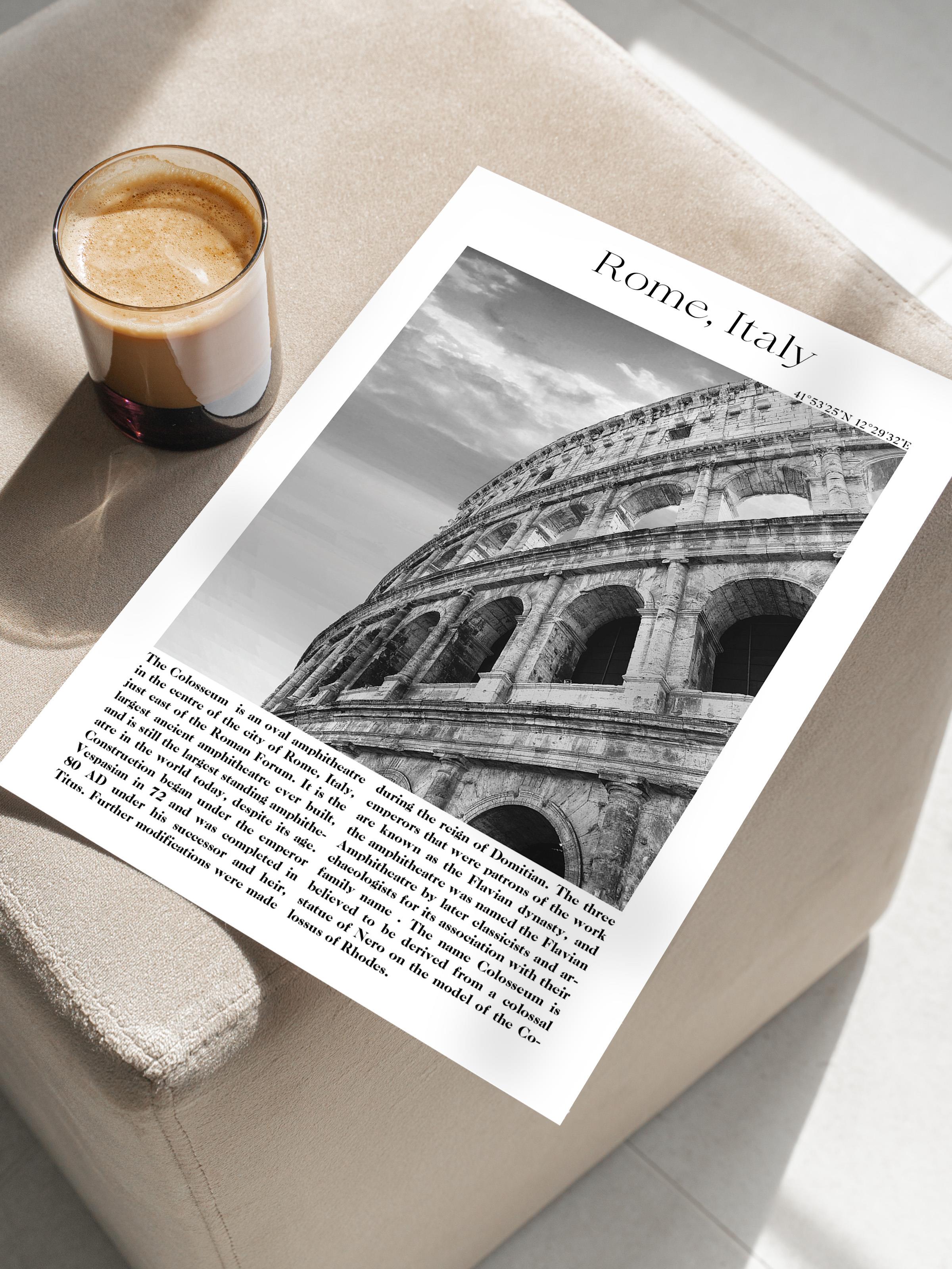Roma - İtalya, Şehir Temalı Poster, Çerçevesiz Duvar Posteri, NO:30038