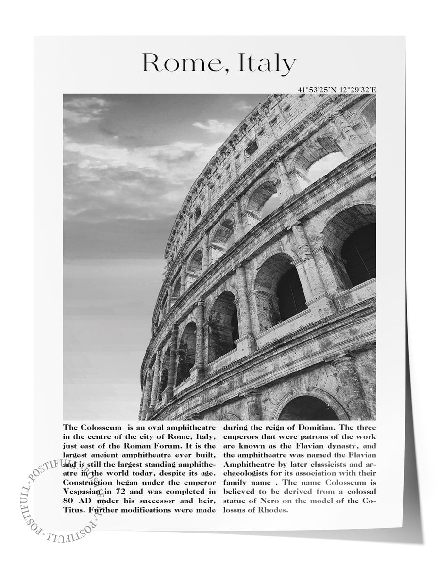 Roma - İtalya, Şehir Temalı Poster, Çerçevesiz Duvar Posteri, NO:30038
