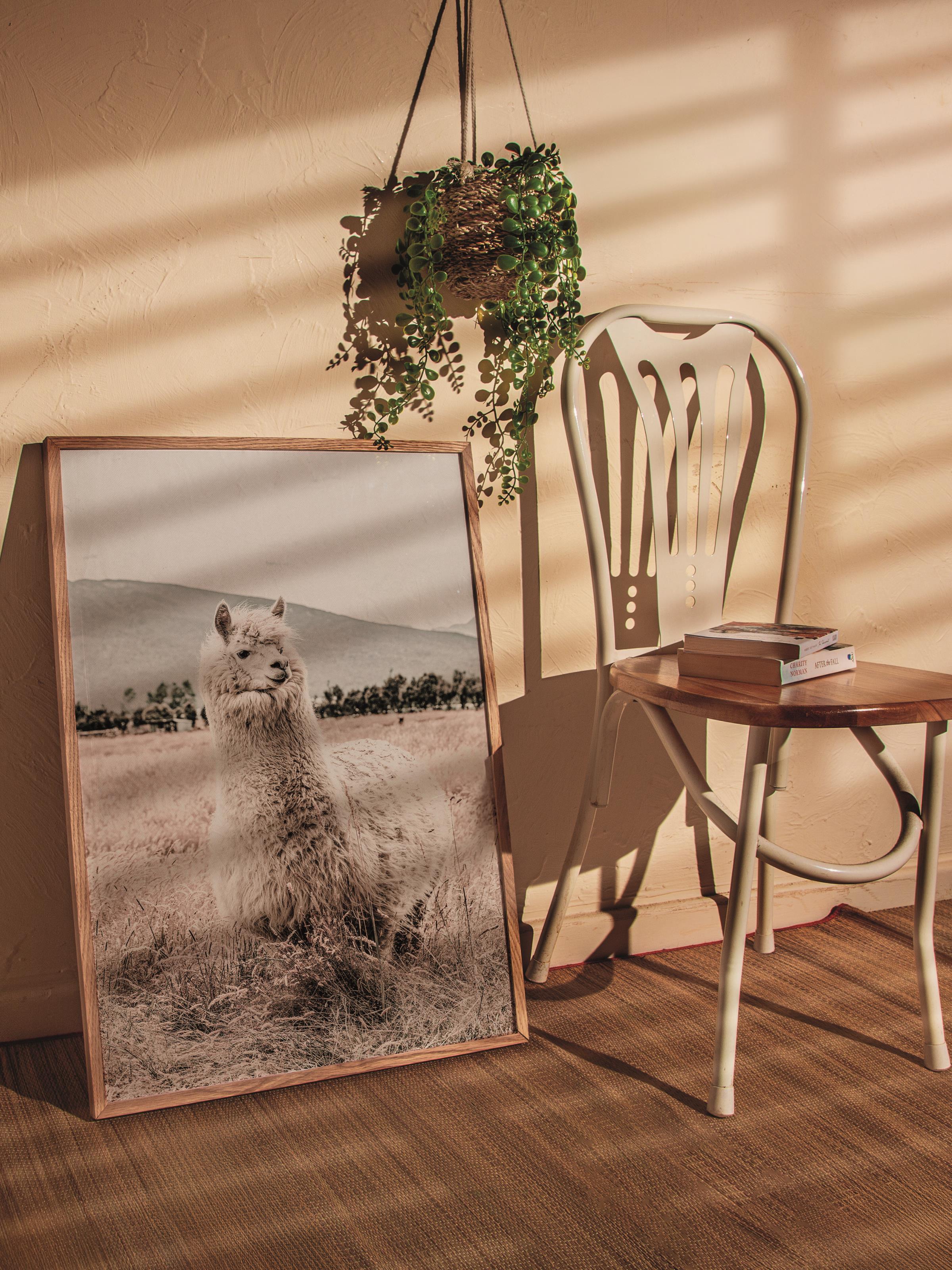 Rustic Çerçevesiz Poster, İskandinav Beyaz Poster, NO:276 Alpaka Fotoğraf, Dikey