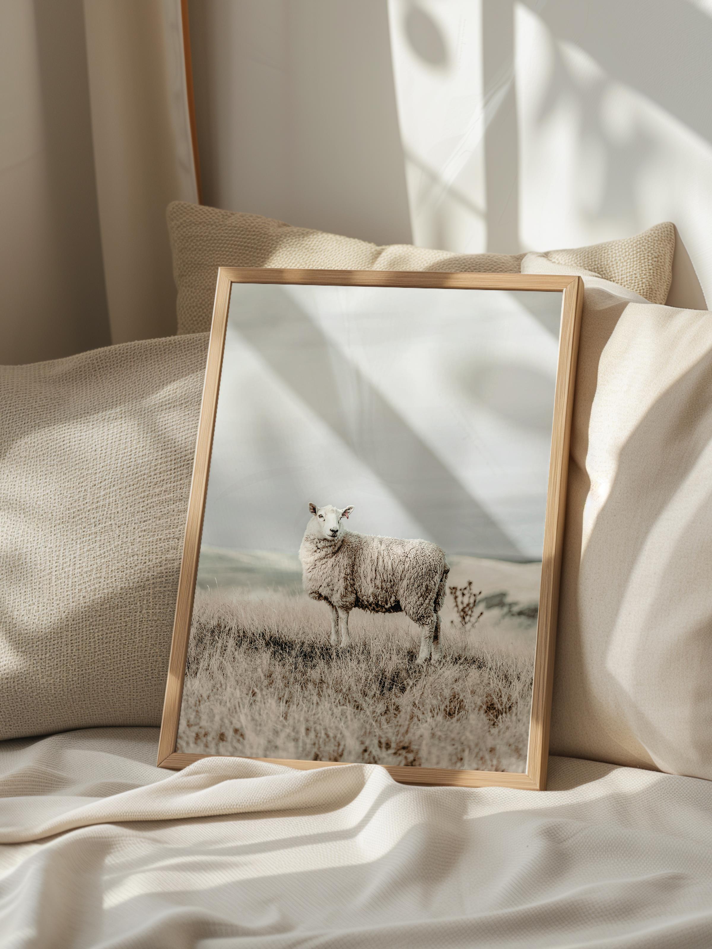 Rustic Çerçevesiz Poster, İskandinav Beyaz Poster, NO:302 Bufalo Fotoğraf, Dikey