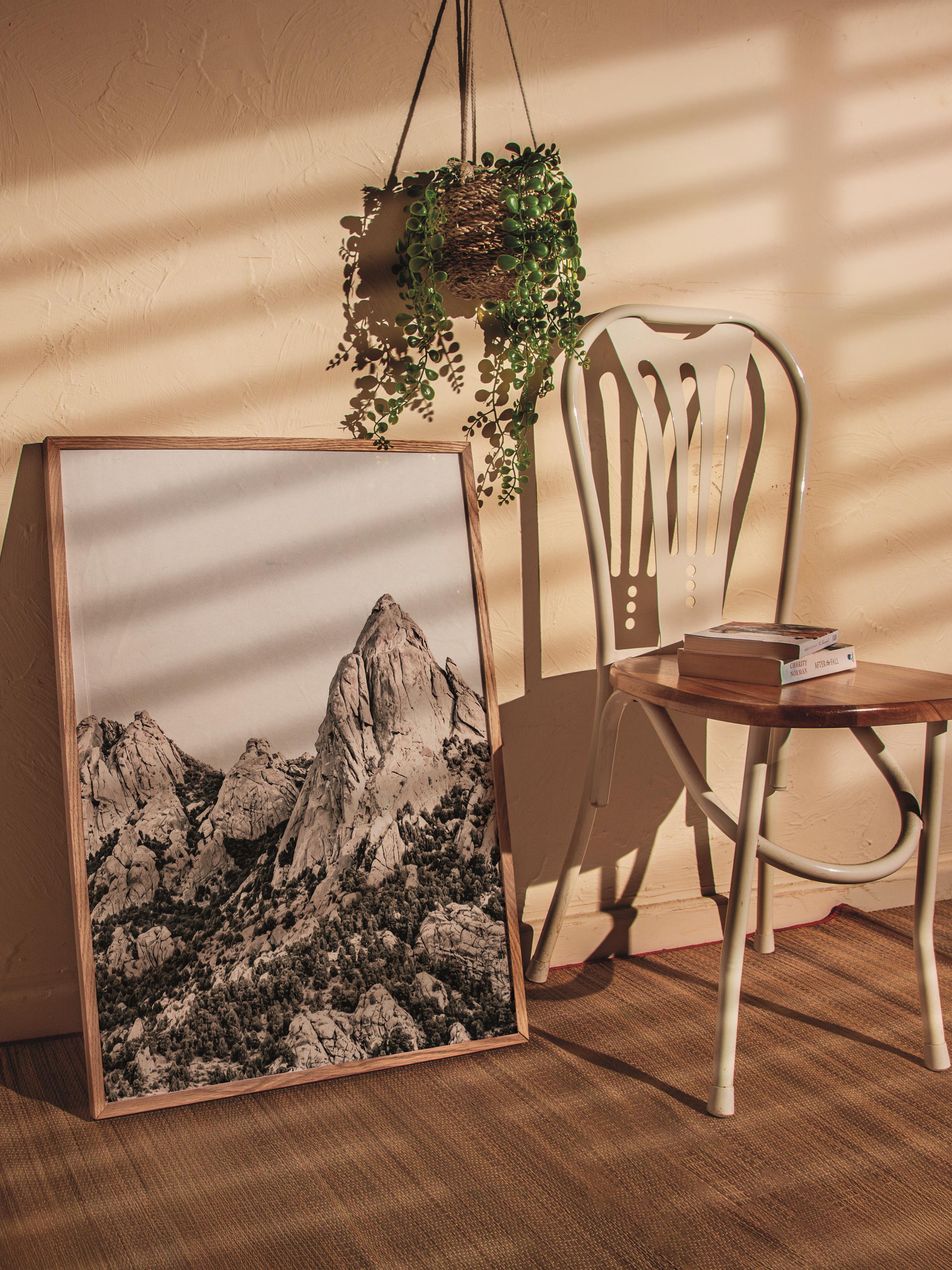 Rustic Çerçevesiz Poster, İskandinav Beyaz Poster, NO:316 Dağlar Fotoğraf, Dikey