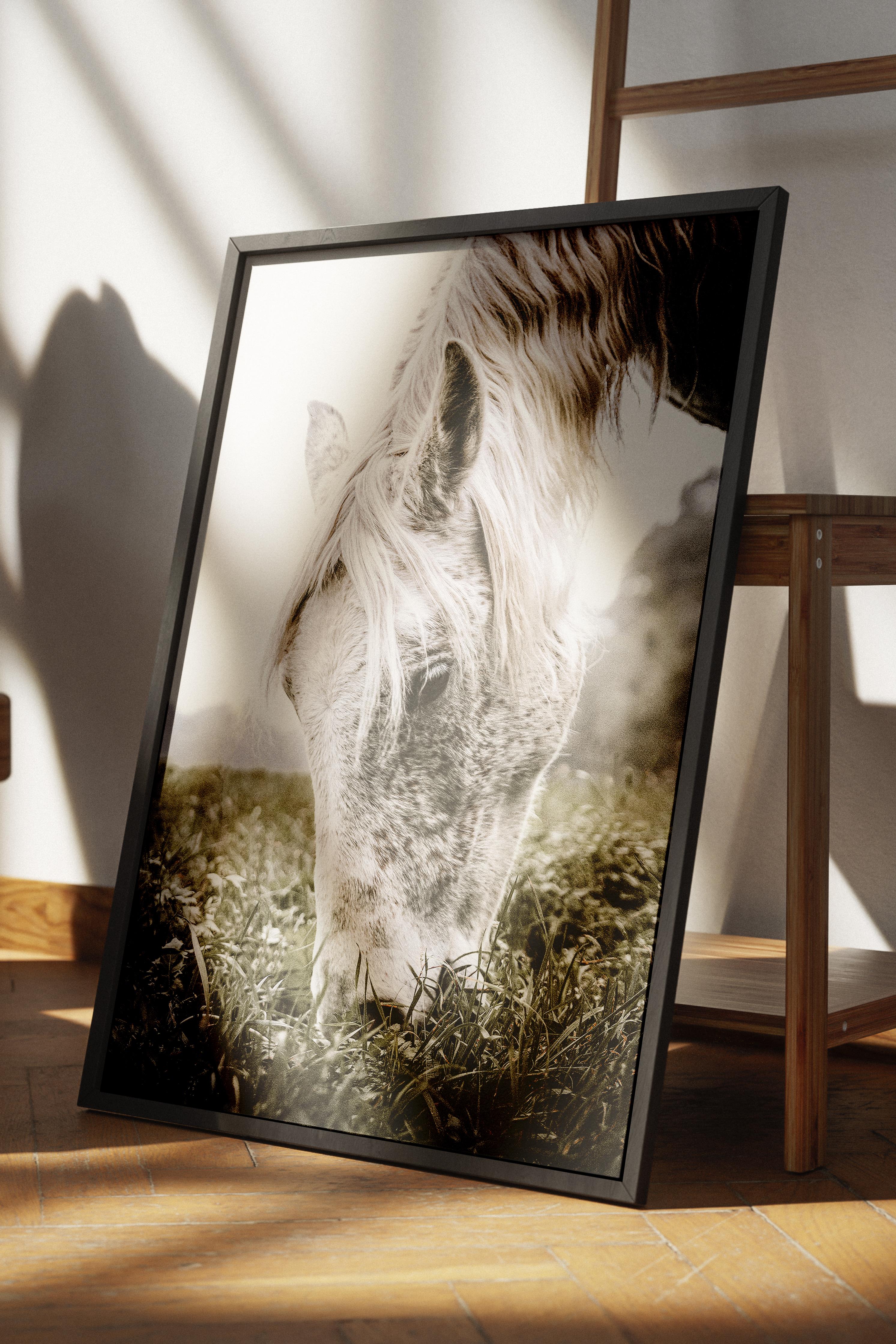 Rustic Çerçevesiz Poster, İskandinav Beyaz Poster, NO:330 Keçi Fotoğraf, Dikey