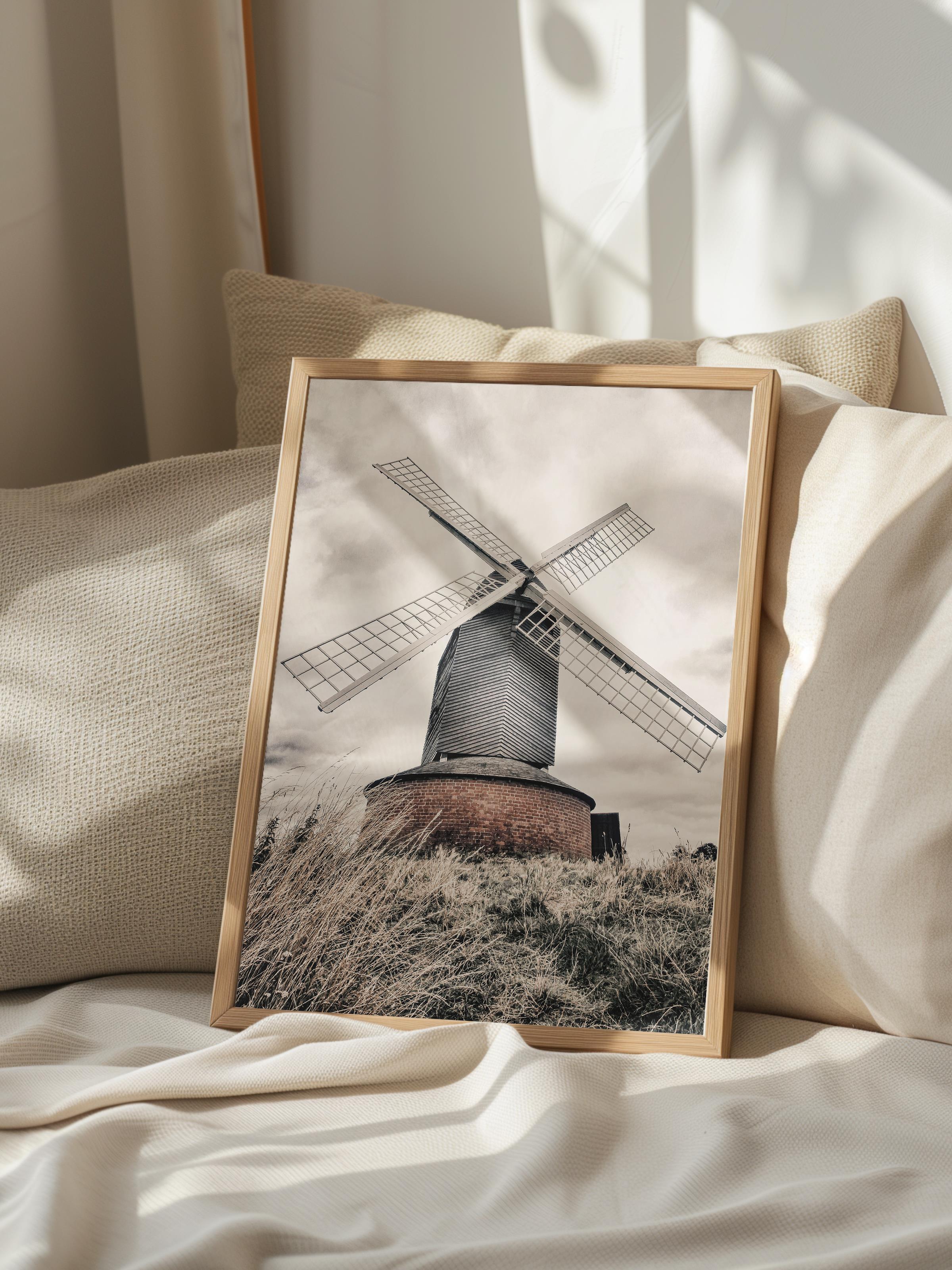 Rustic Çerçevesiz Poster, İskandinav Beyaz Poster, NO:333 Değirmen Fotoğraf, Dikey