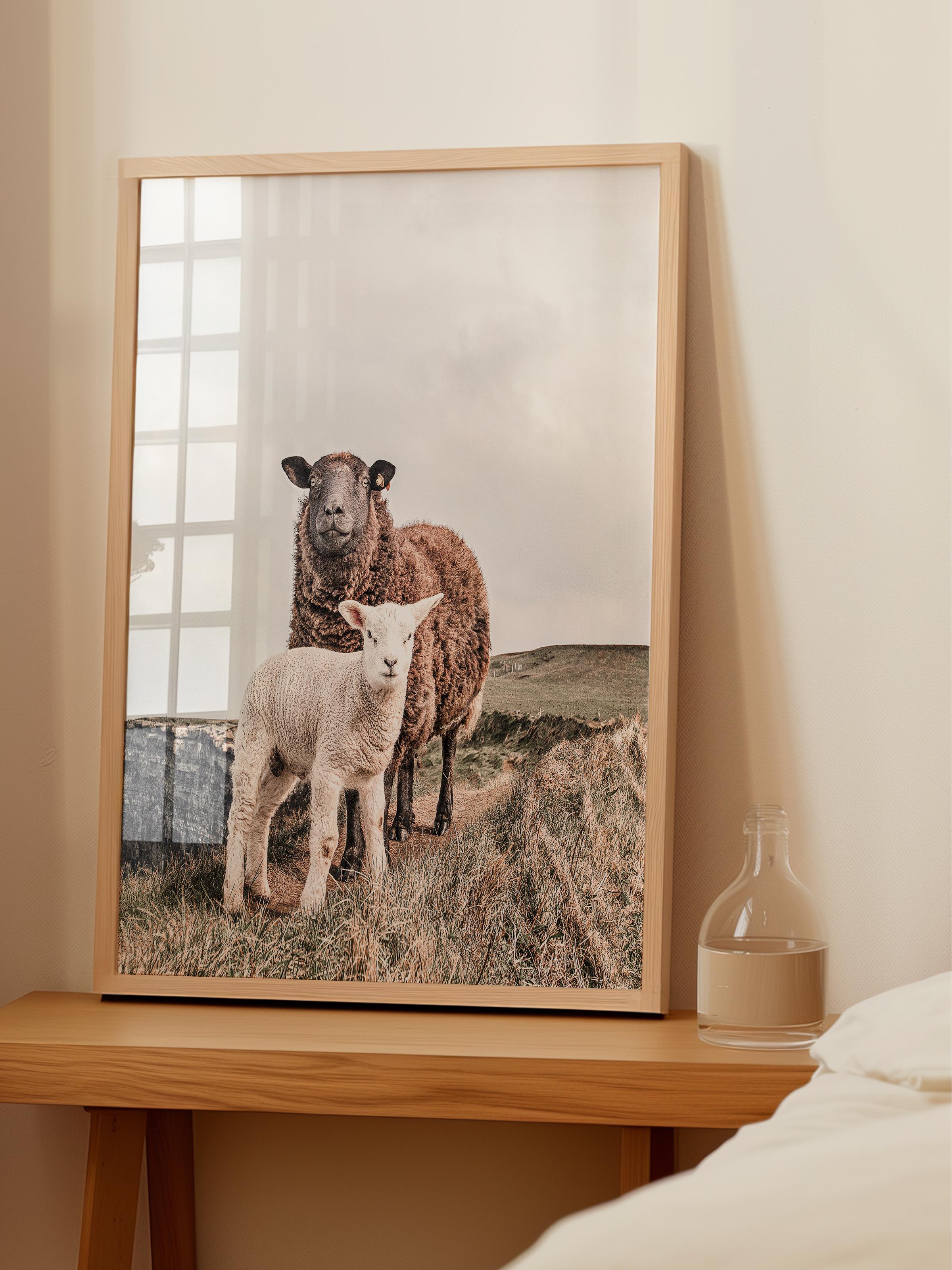 Rustic Çerçevesiz Poster, İskandinav Beyaz Poster, NO:349 İnekler Fotoğraf, Dikey