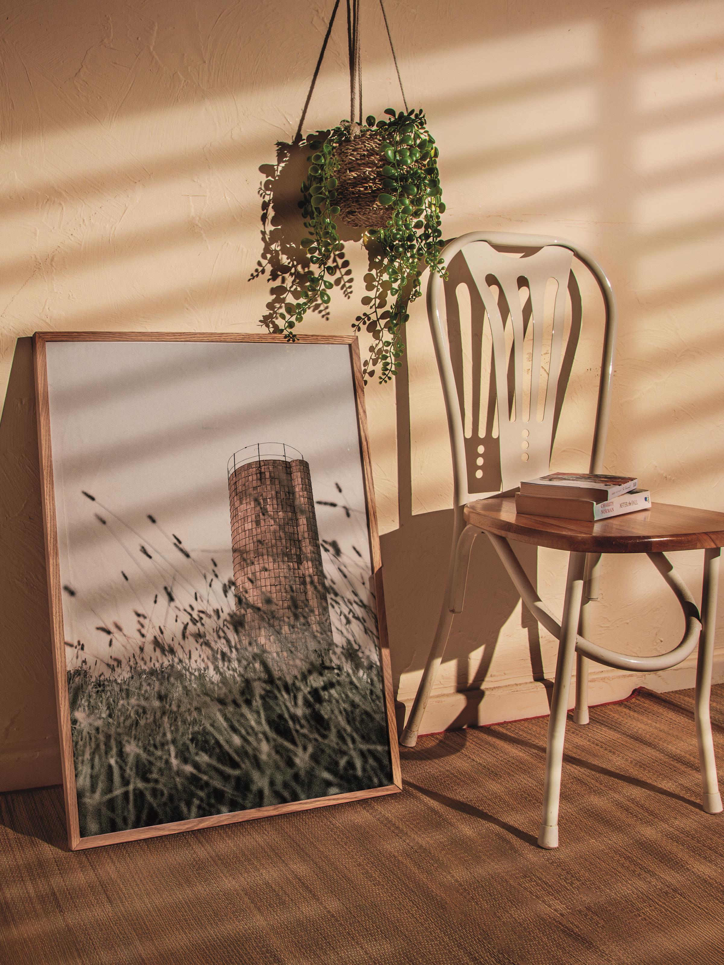 Rustic Çerçevesiz Poster, İskandinav Beyaz Poster, NO:362 Çit Fotoğraf, Dikey