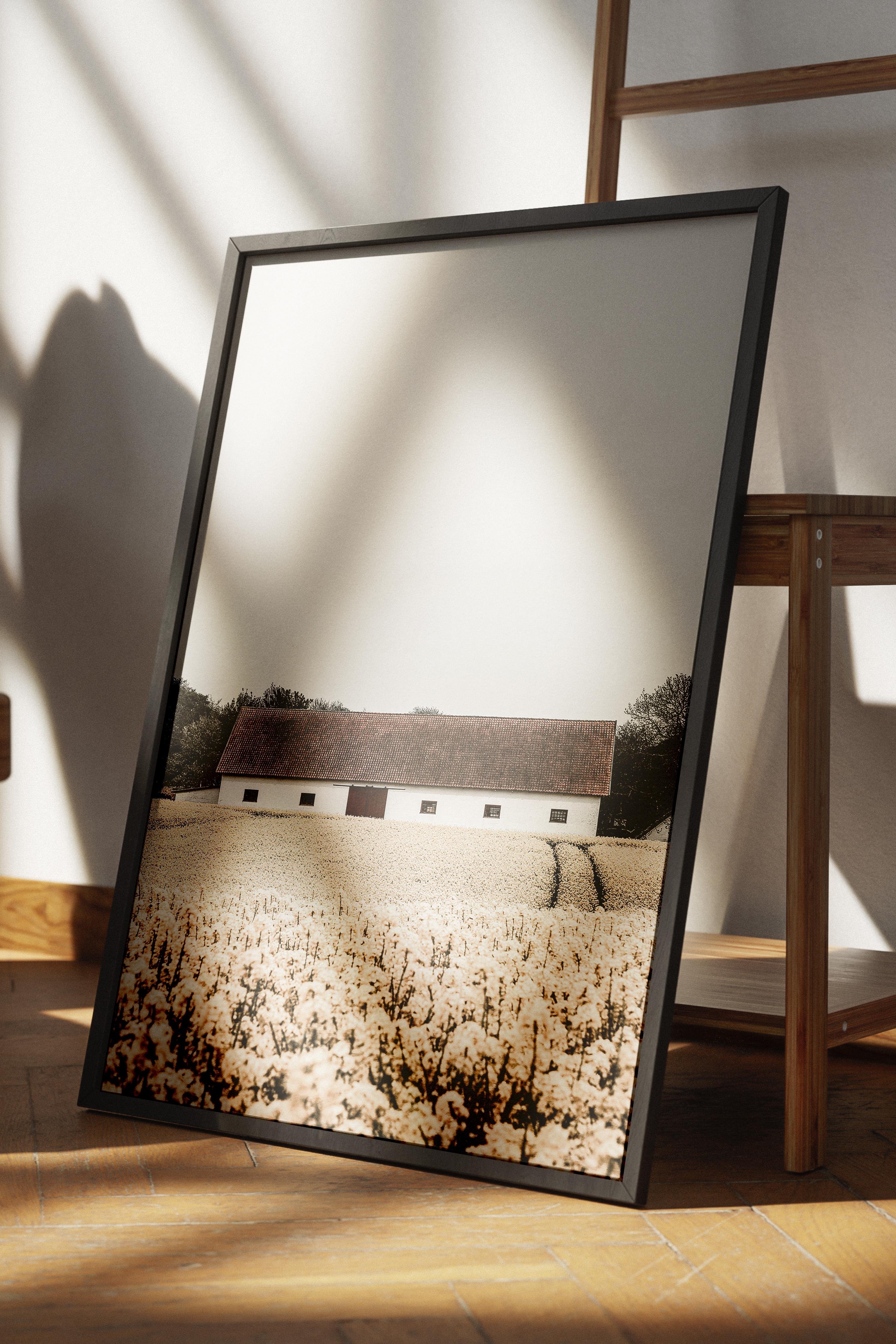 Rustic Çerçevesiz Poster, İskandinav Beyaz Poster, NO:373 Ahır Fotoğraf, Dikey