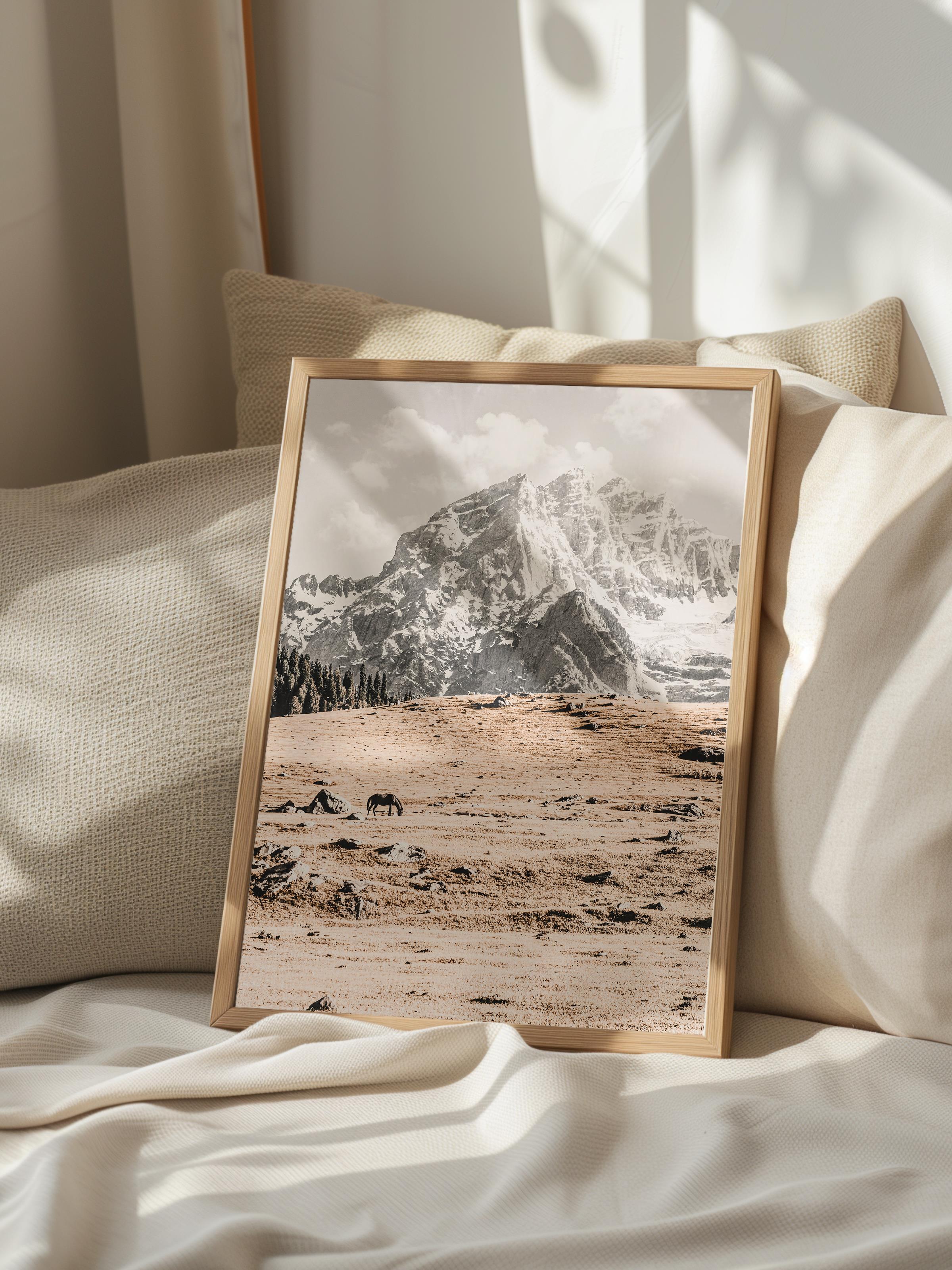 Rustic Çerçevesiz Poster, İskandinav Beyaz Poster, NO:375 Dağ Fotoğraf, Dikey