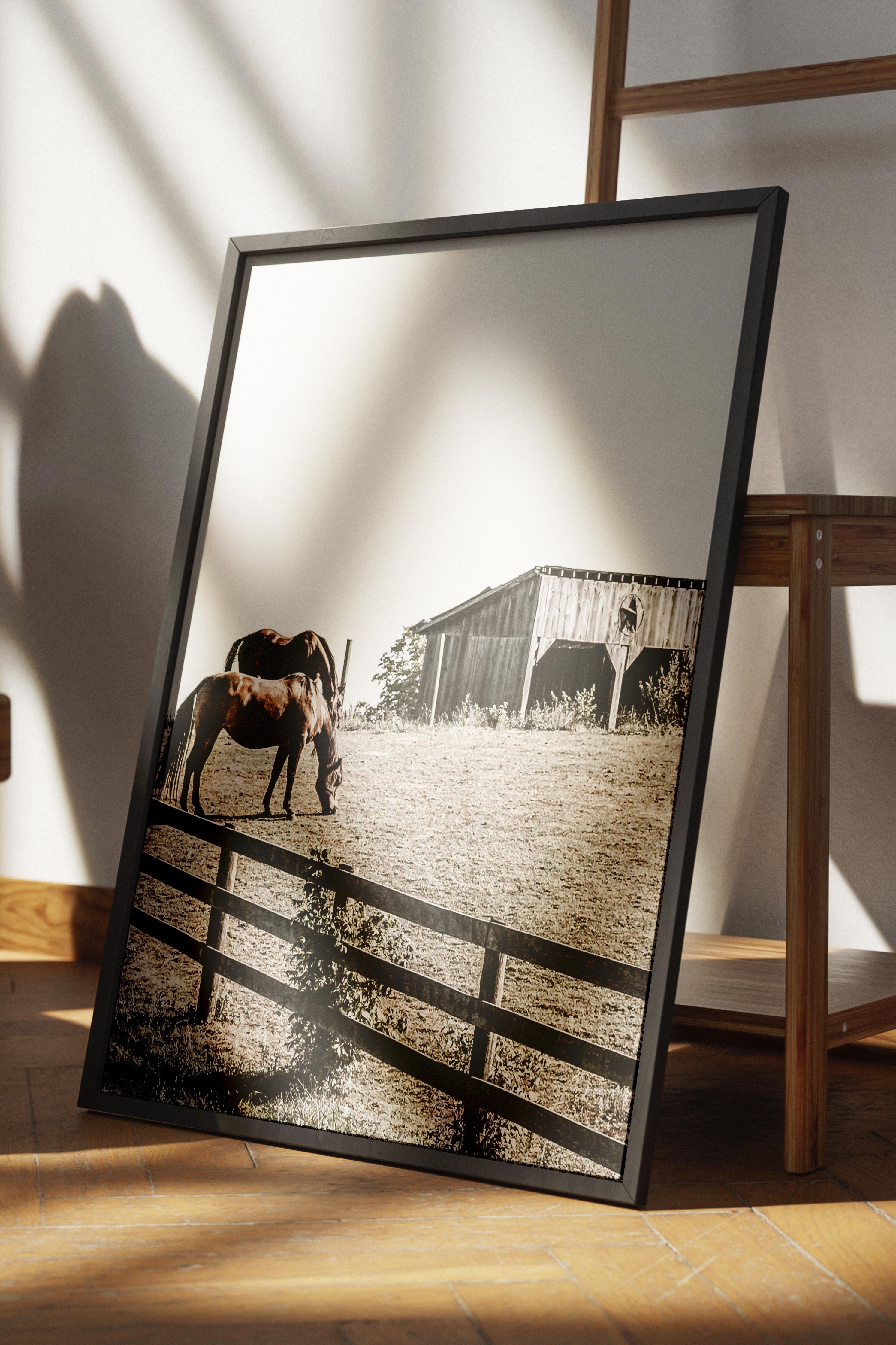 Rustic Çerçevesiz Poster, İskandinav Beyaz Poster, NO:379 Ahır Fotoğraf, Dikey