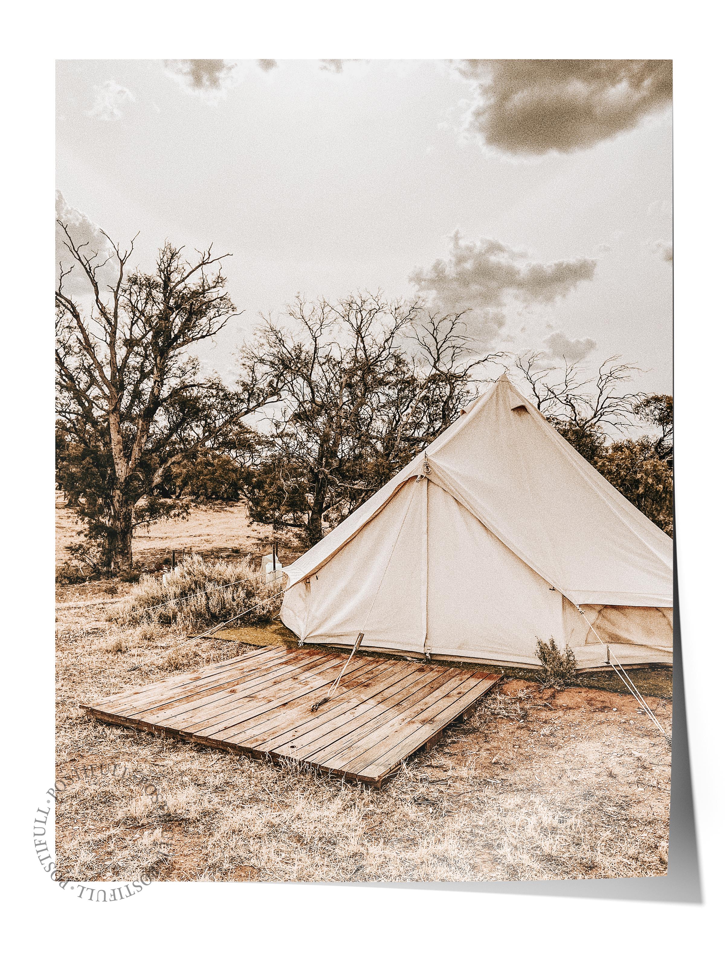 Rustic Çerçevesiz Poster, İskandinav Beyaz Poster, NO:439 Çadır Fotoğraf