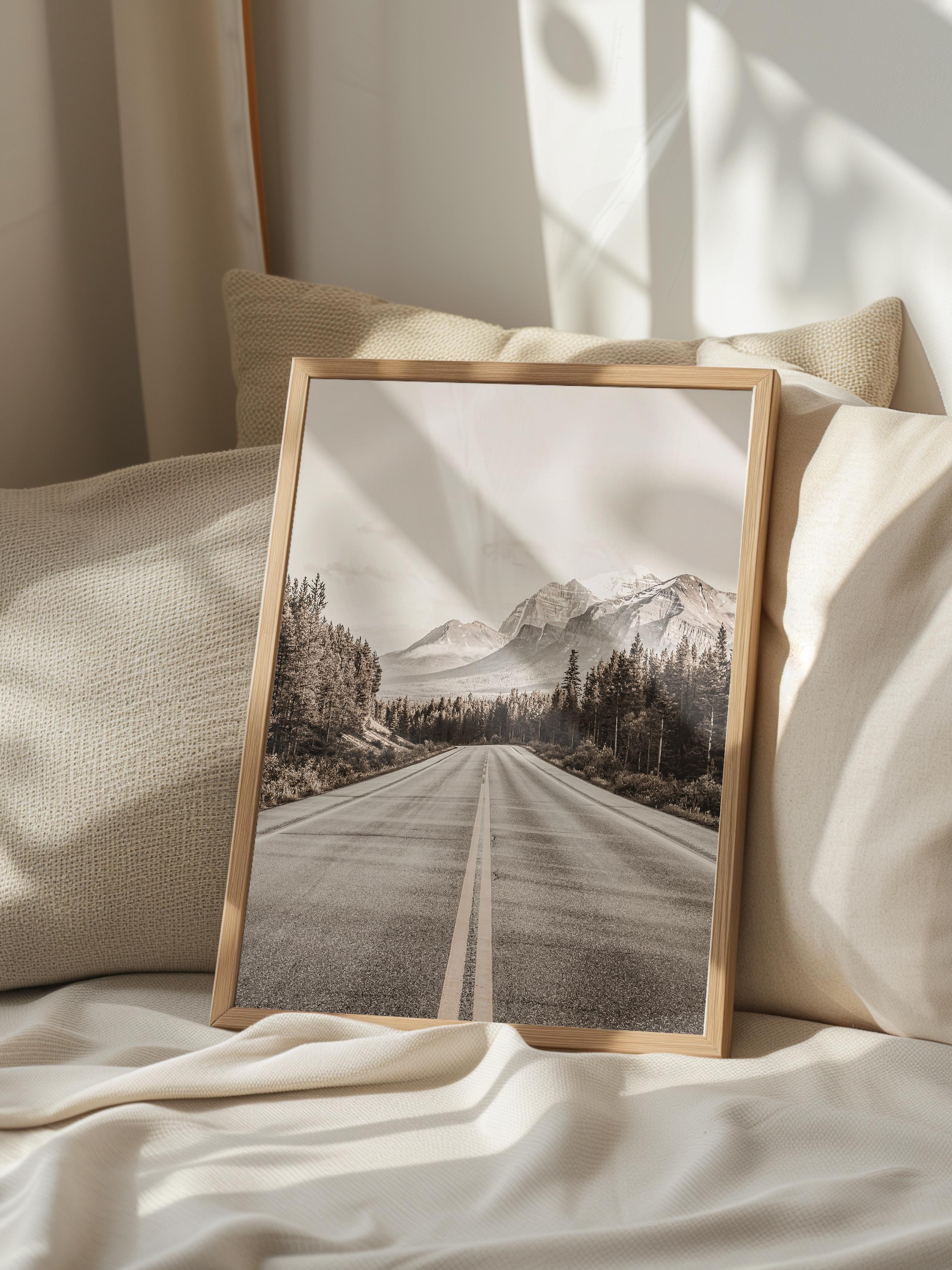 Rustic Çerçevesiz Poster, İskandinav Gri Poster, NO:364 Yol Fotoğraf, Dikey