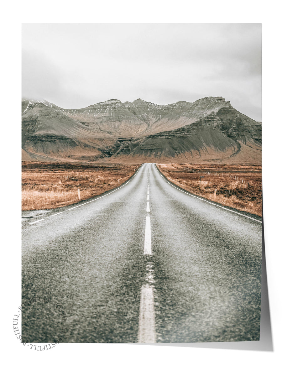 Boş Yol Manzarası Rustic Çerçevesiz Poster