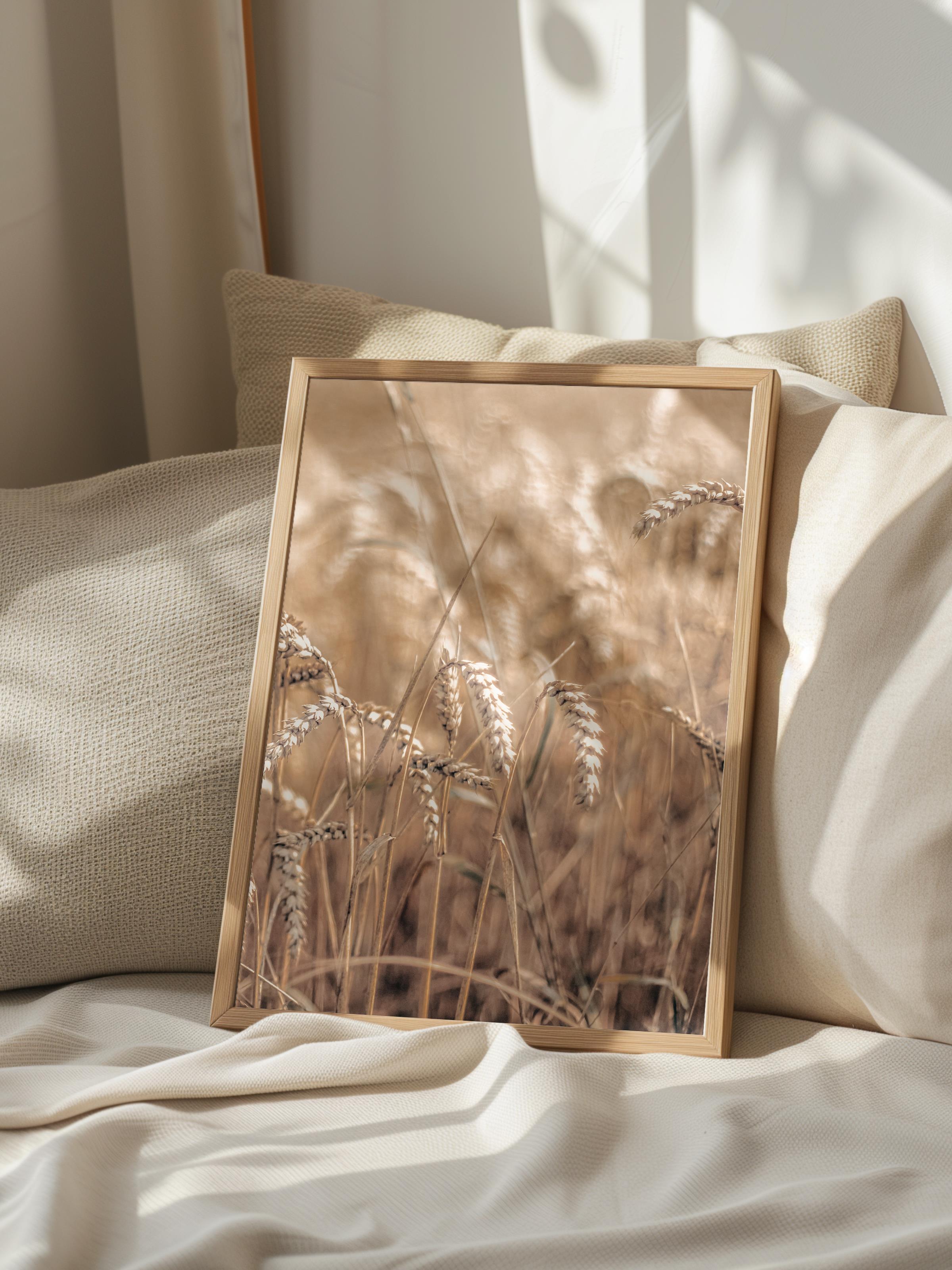 Rustic Çerçevesiz Poster, İskandinav Kahverengi Poster, NO:153 Tarla ve Bitkiler Fotoğraf, Dikey