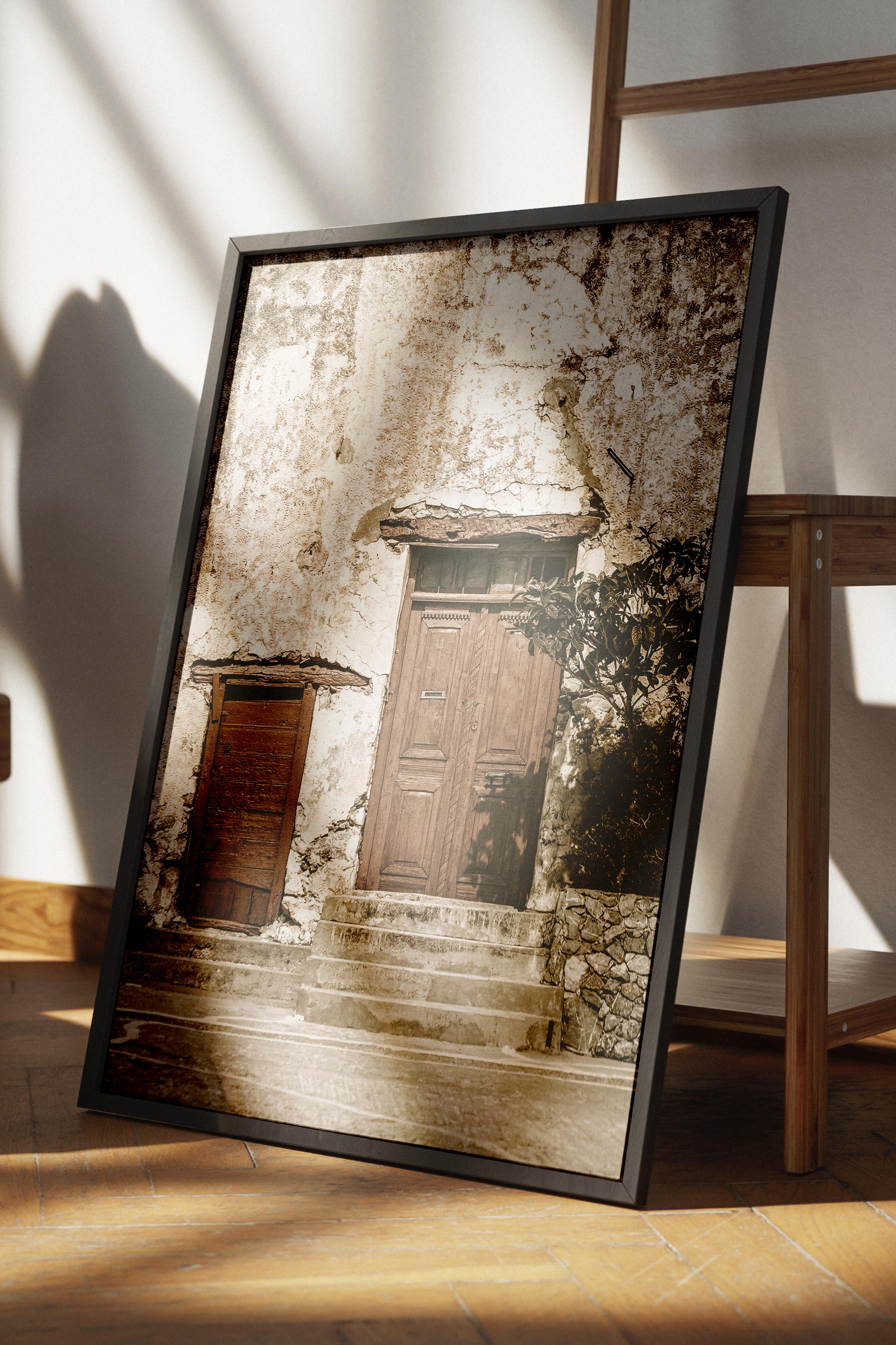 Rustic Çerçevesiz Poster, İskandinav Kahverengi Poster, NO:179 Eski Tuvaletler Fotoğraf, Dikey