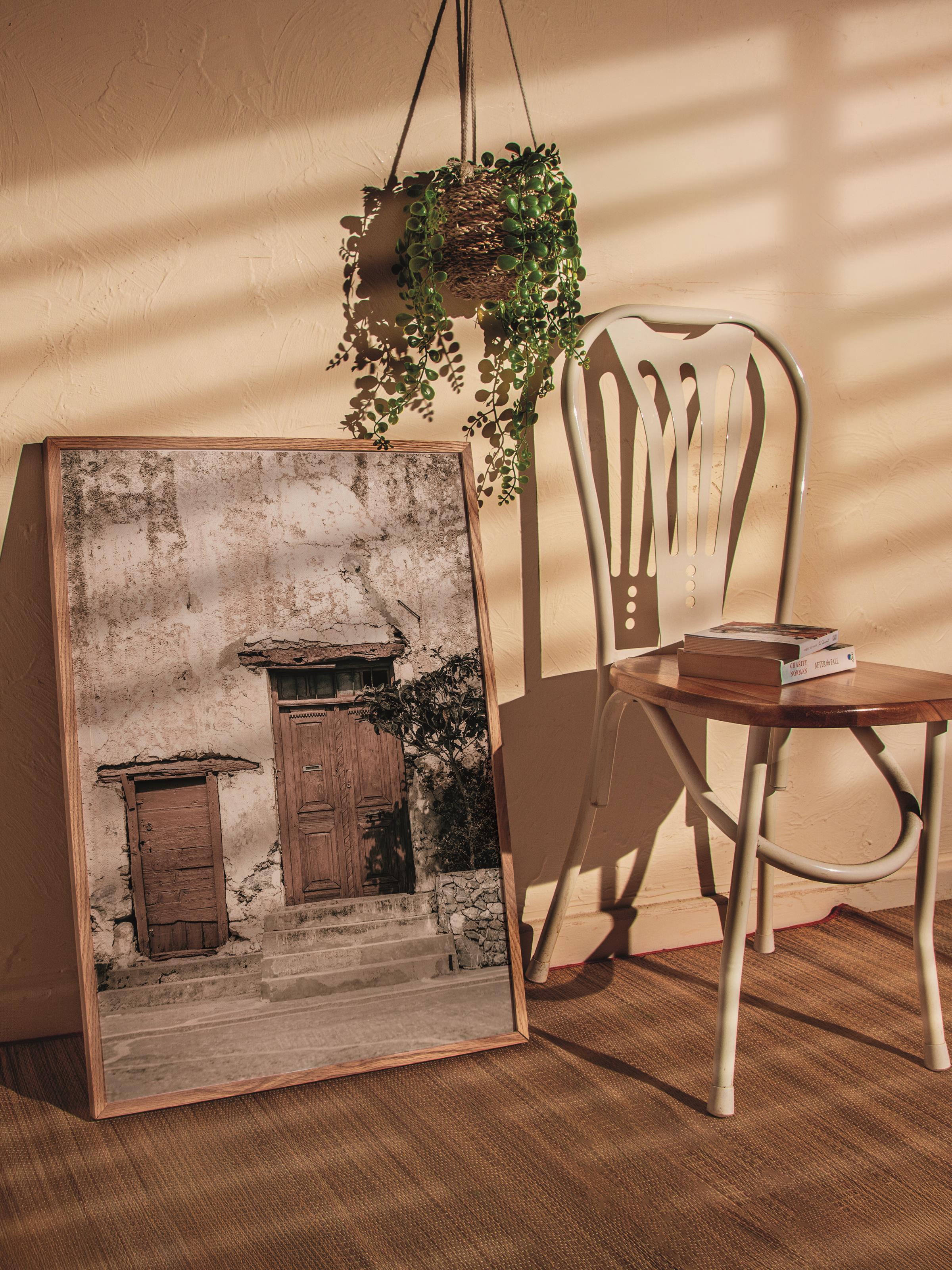 Rustic Çerçevesiz Poster, İskandinav Kahverengi Poster, NO:179 Eski Tuvaletler Fotoğraf, Dikey
