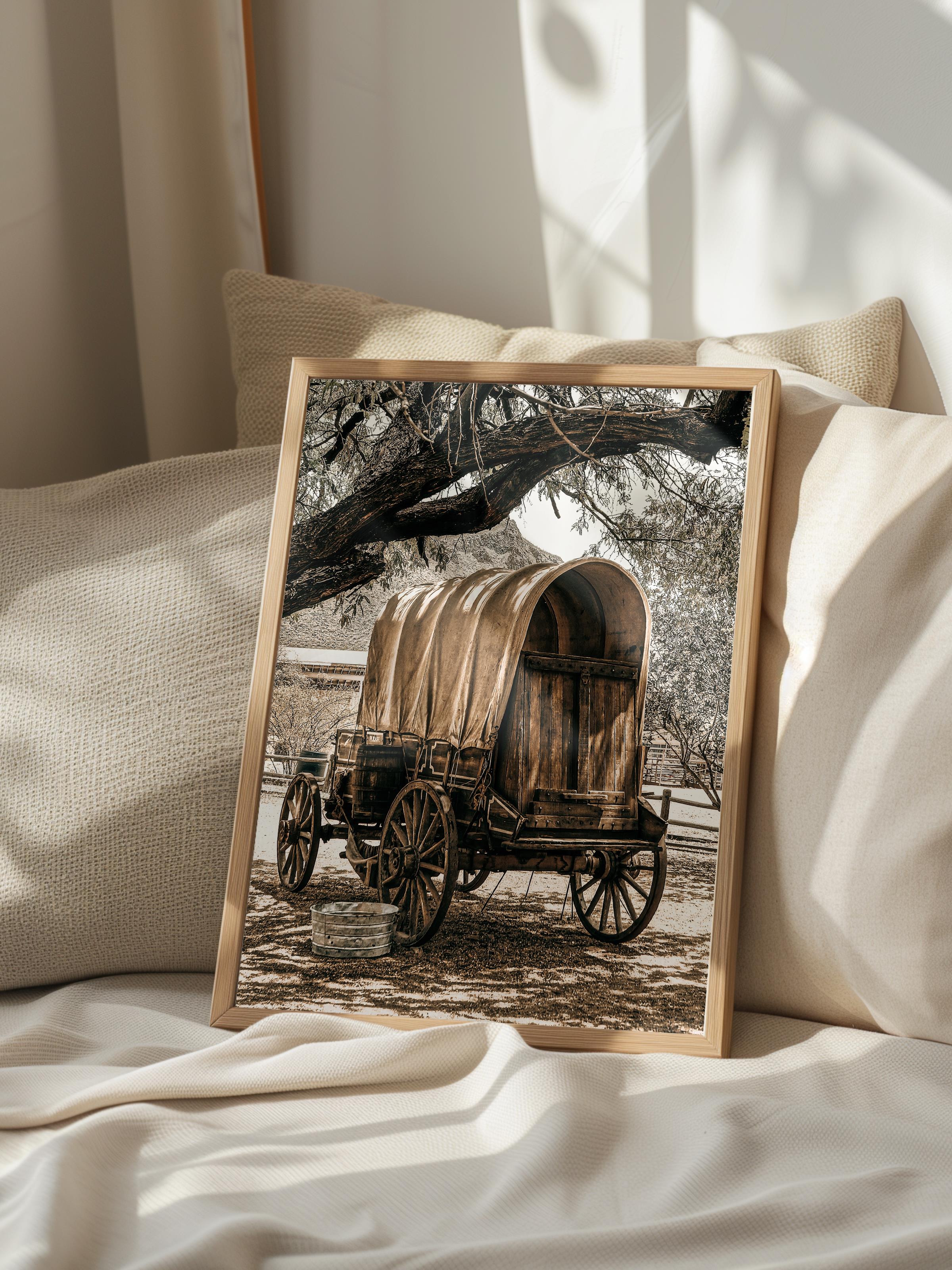 Rustic Çerçevesiz Poster, İskandinav Kahverengi Poster, NO:187 Ahşap Araç Fotoğraf, Dikey