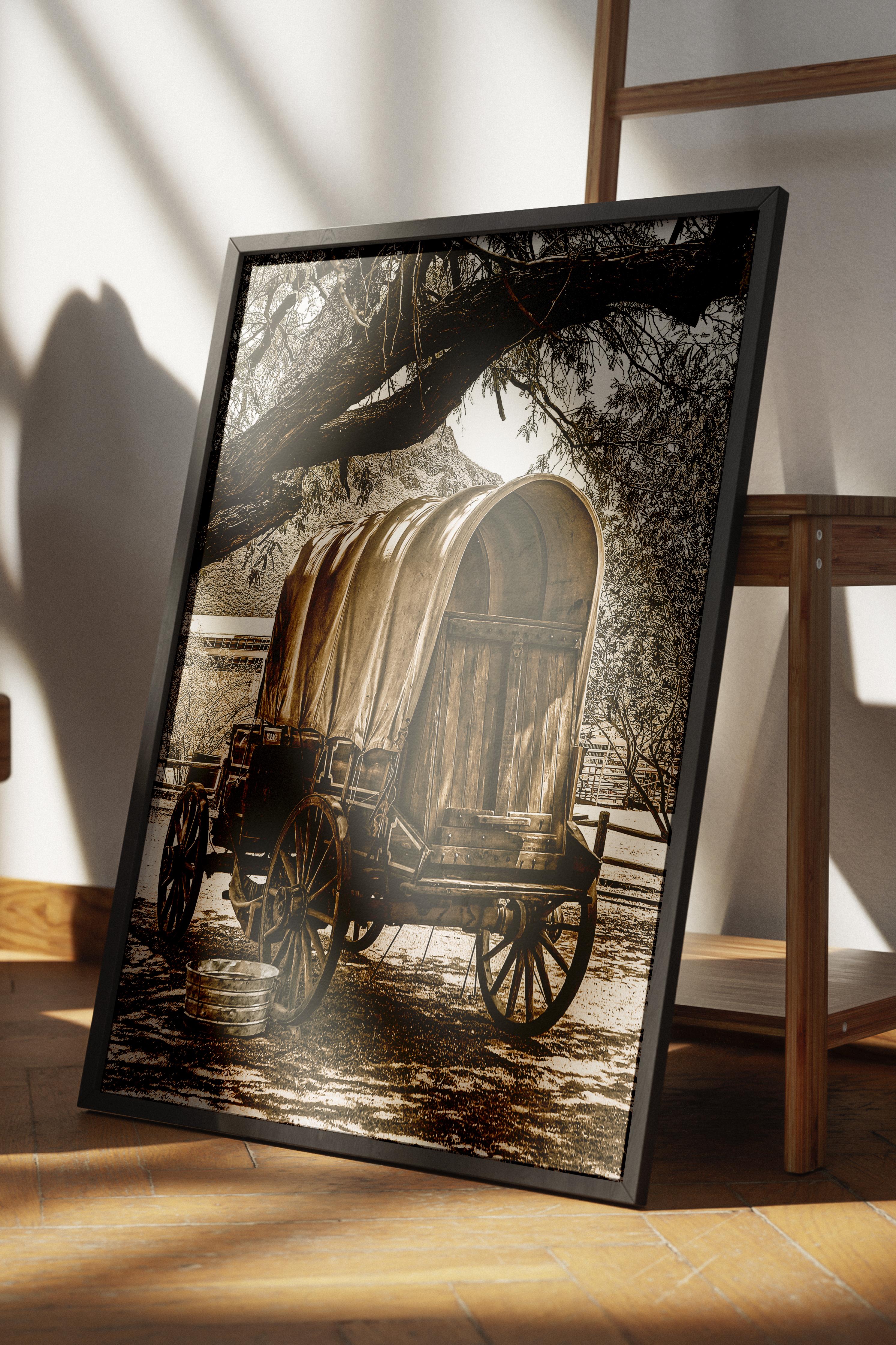 Rustic Çerçevesiz Poster, İskandinav Kahverengi Poster, NO:187 Ahşap Araç Fotoğraf, Dikey
