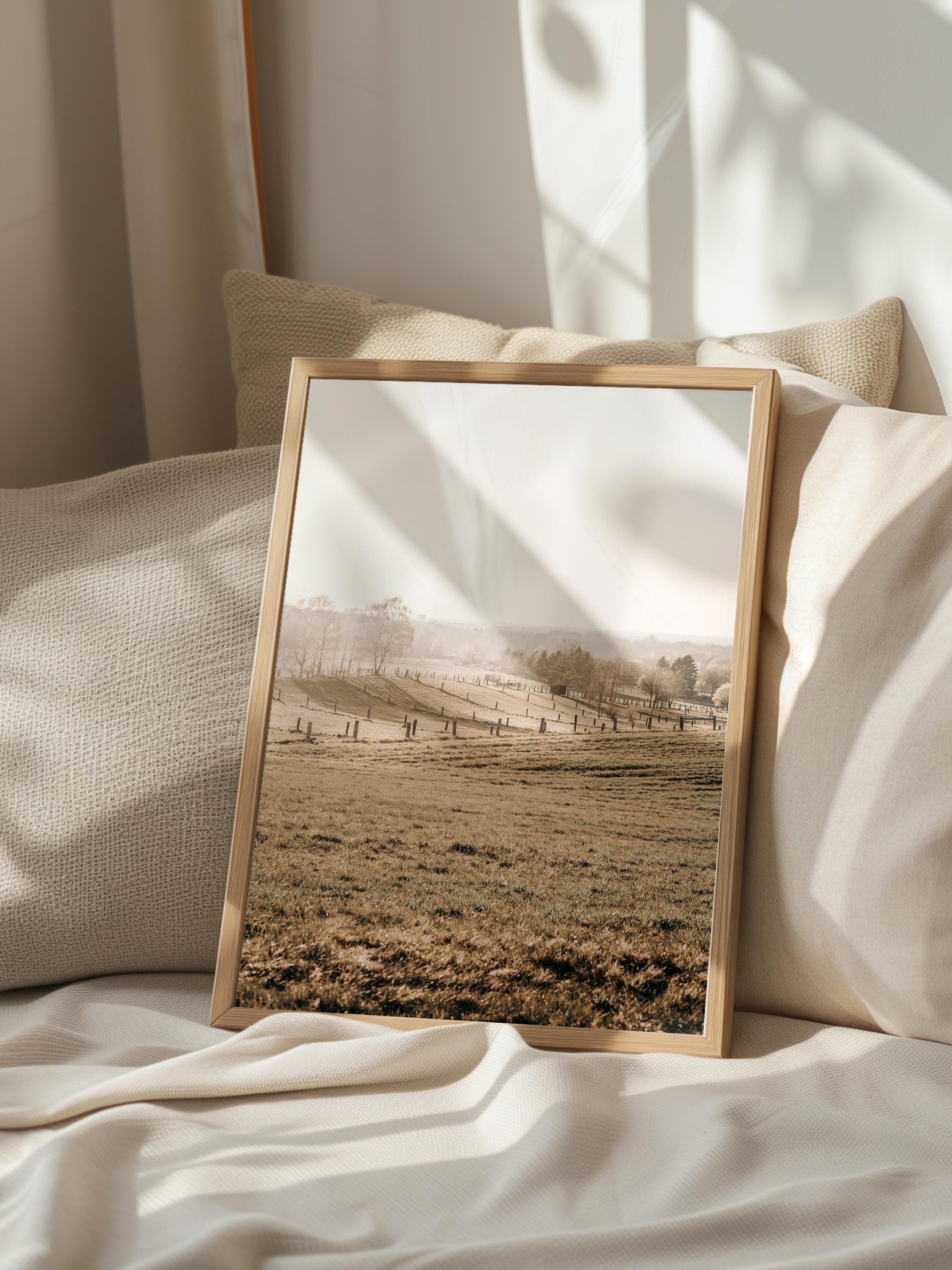 Rustic Çerçevesiz Poster, İskandinav Kahverengi Poster, NO:226 Kırsal Manzara Fotoğraf, Dikey